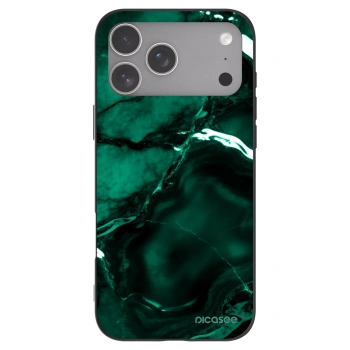 Picasee Μαύρη θήκη σιλικόνης για Apple iPhone 18 Pro Max - Dark emerald