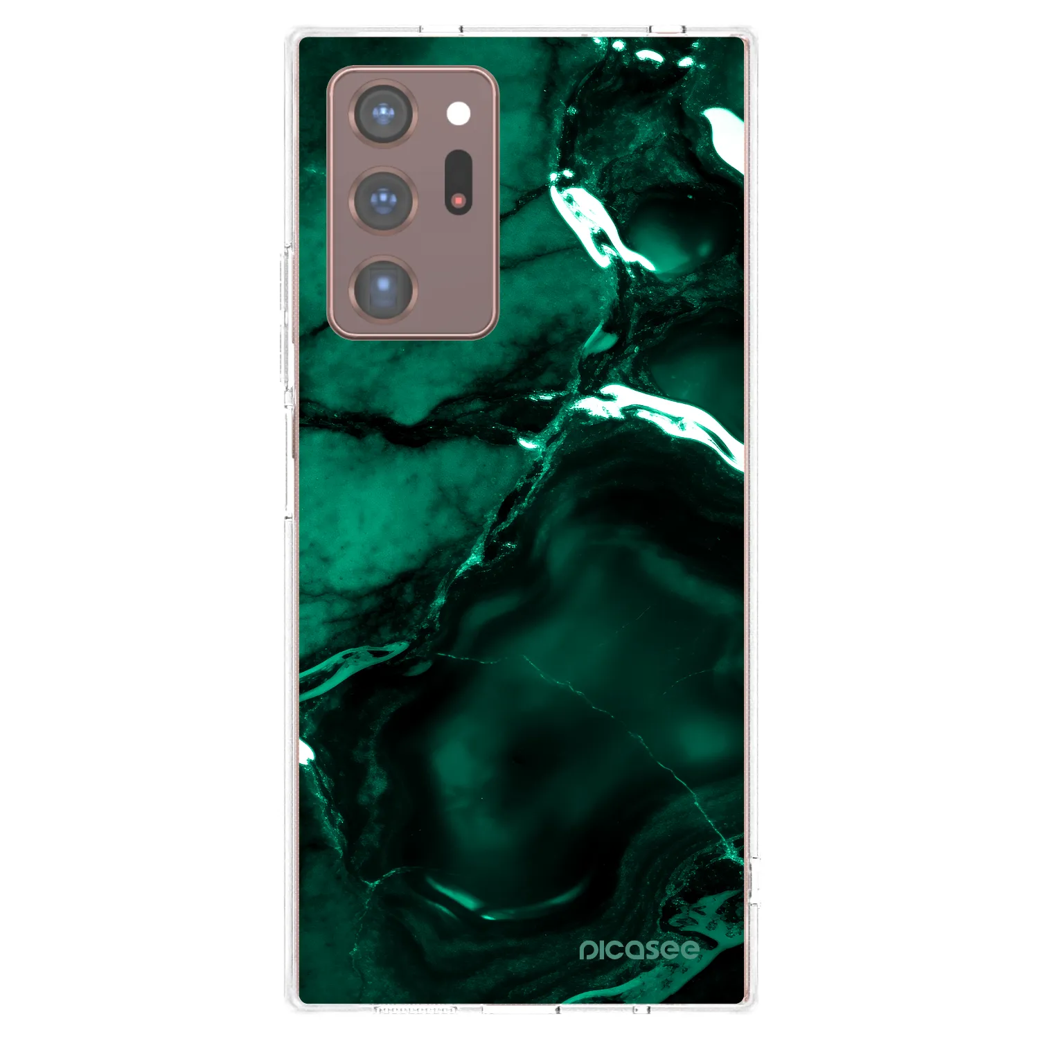 Picasee διαφανής θήκη σιλικόνης Samsung Galaxy Note 20 Ultra - Dark emerald