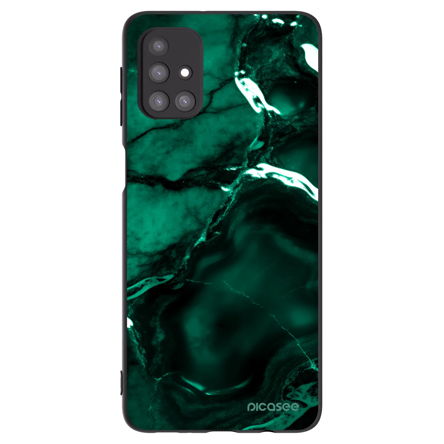 Picasee Μαύρη θήκη σιλικόνης για Samsung Galaxy M31s - Dark emerald