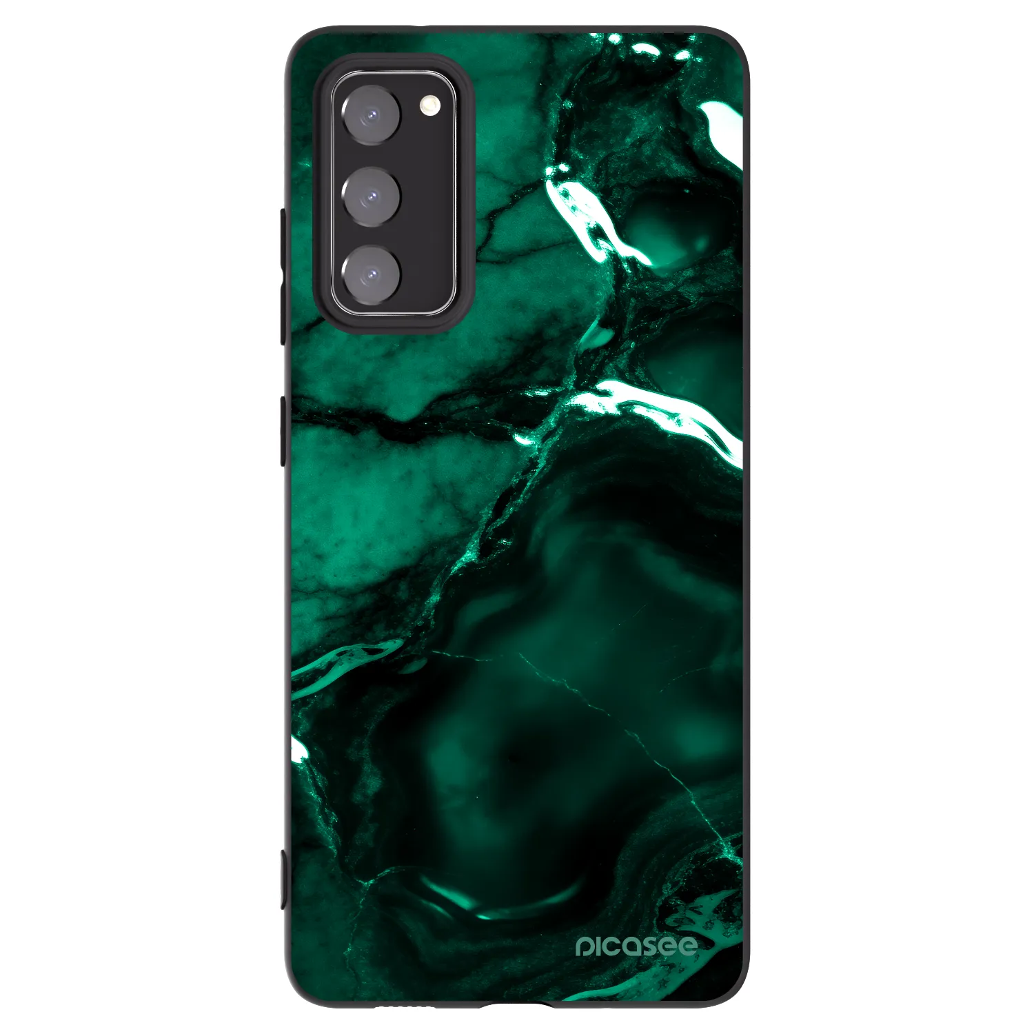 Picasee Μαύρη θήκη σιλικόνης για Samsung Galaxy S20 FE - Dark emerald
