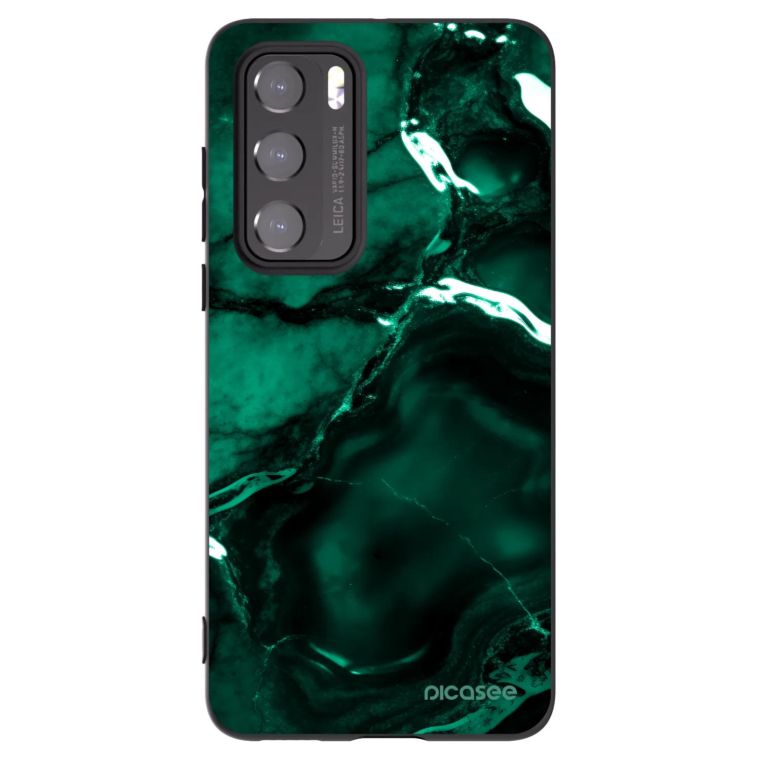 Picasee Μαύρη θήκη σιλικόνης για Huawei P40 - Dark emerald
