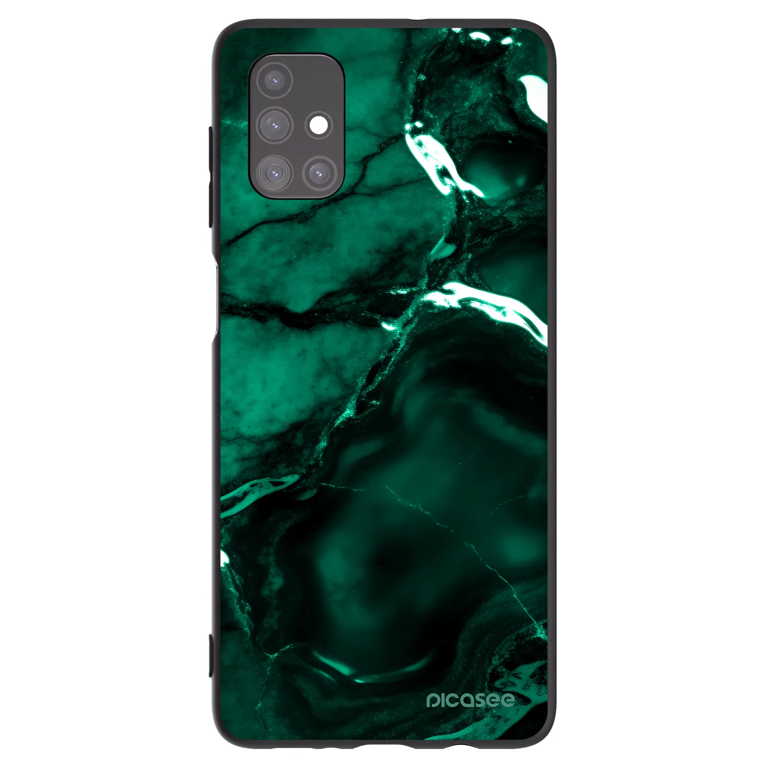 Picasee Μαύρη θήκη σιλικόνης για Samsung Galaxy M51 M515F - Dark emerald