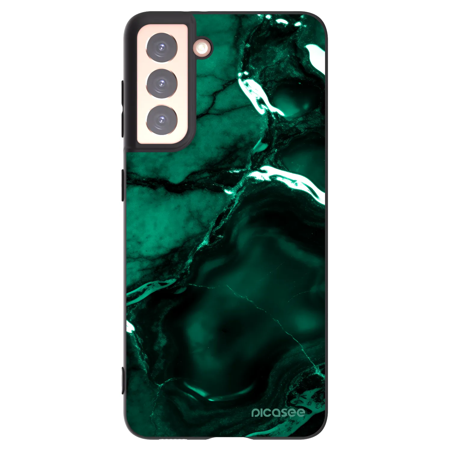 Picasee Μαύρη θήκη σιλικόνης για Samsung Galaxy S21 5G G991B - Dark emerald