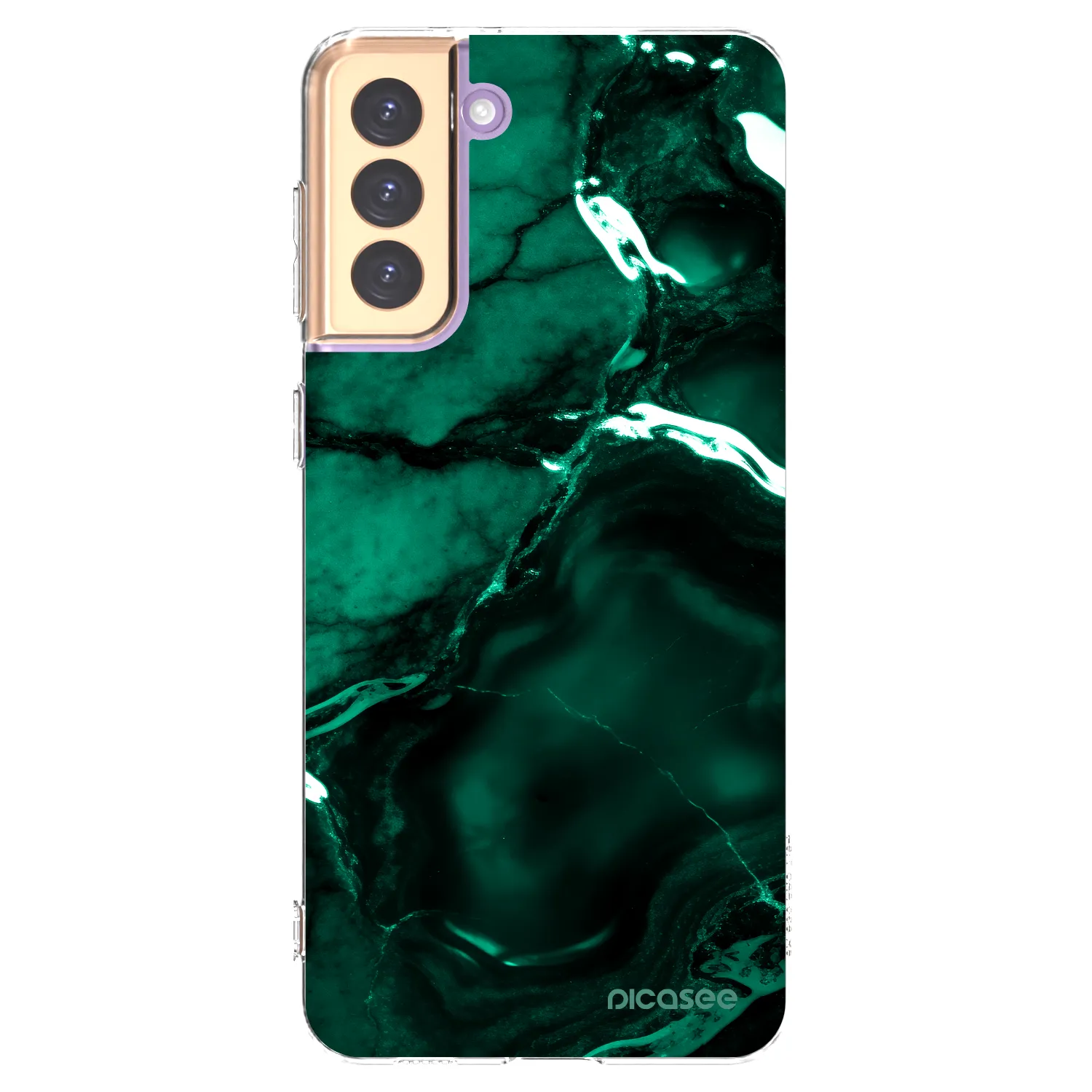 Picasee διαφανής θήκη σιλικόνης Samsung Galaxy S21+ 5G G996F - Dark emerald