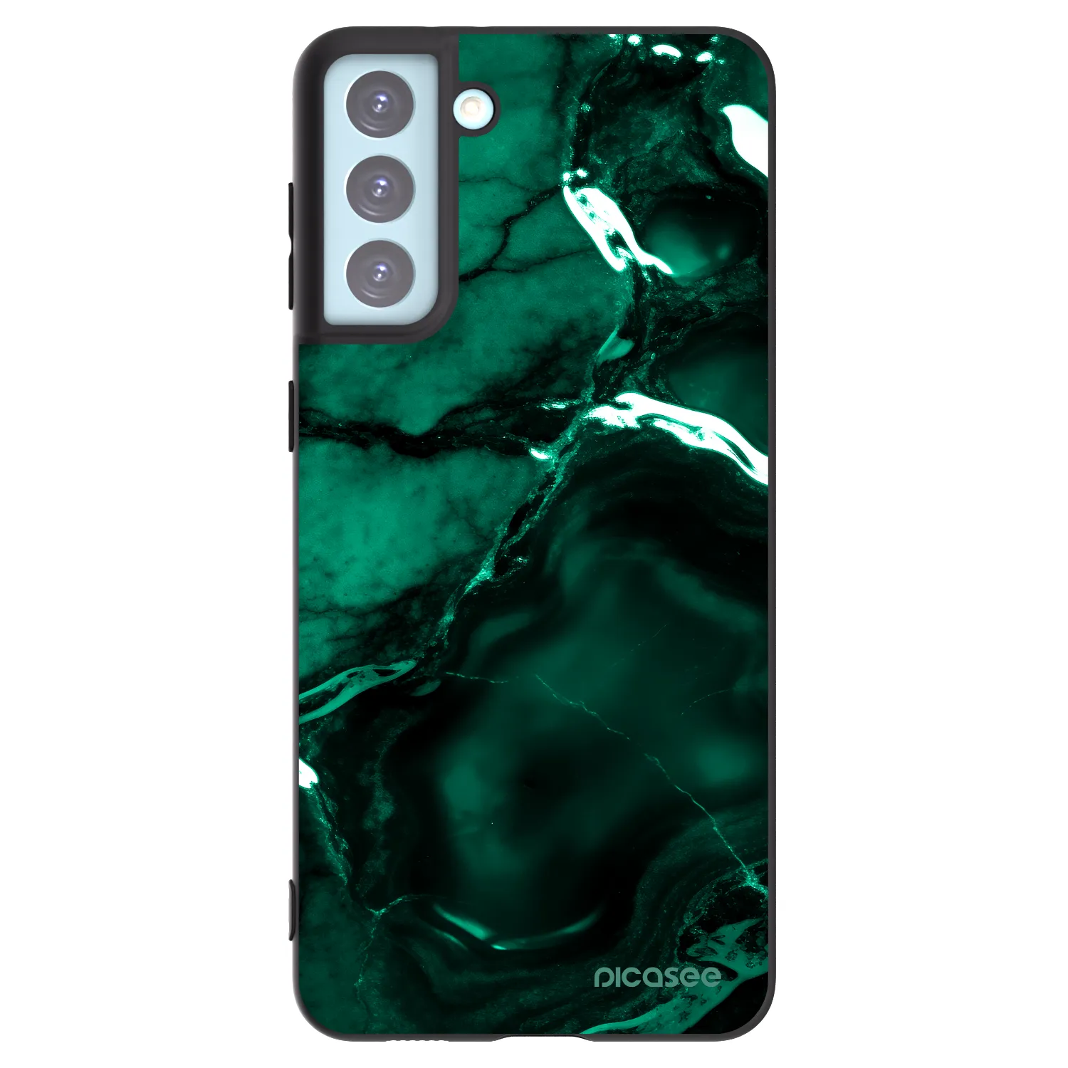 Picasee Μαύρη θήκη σιλικόνης για Samsung Galaxy S21+ 5G G996F - Dark emerald