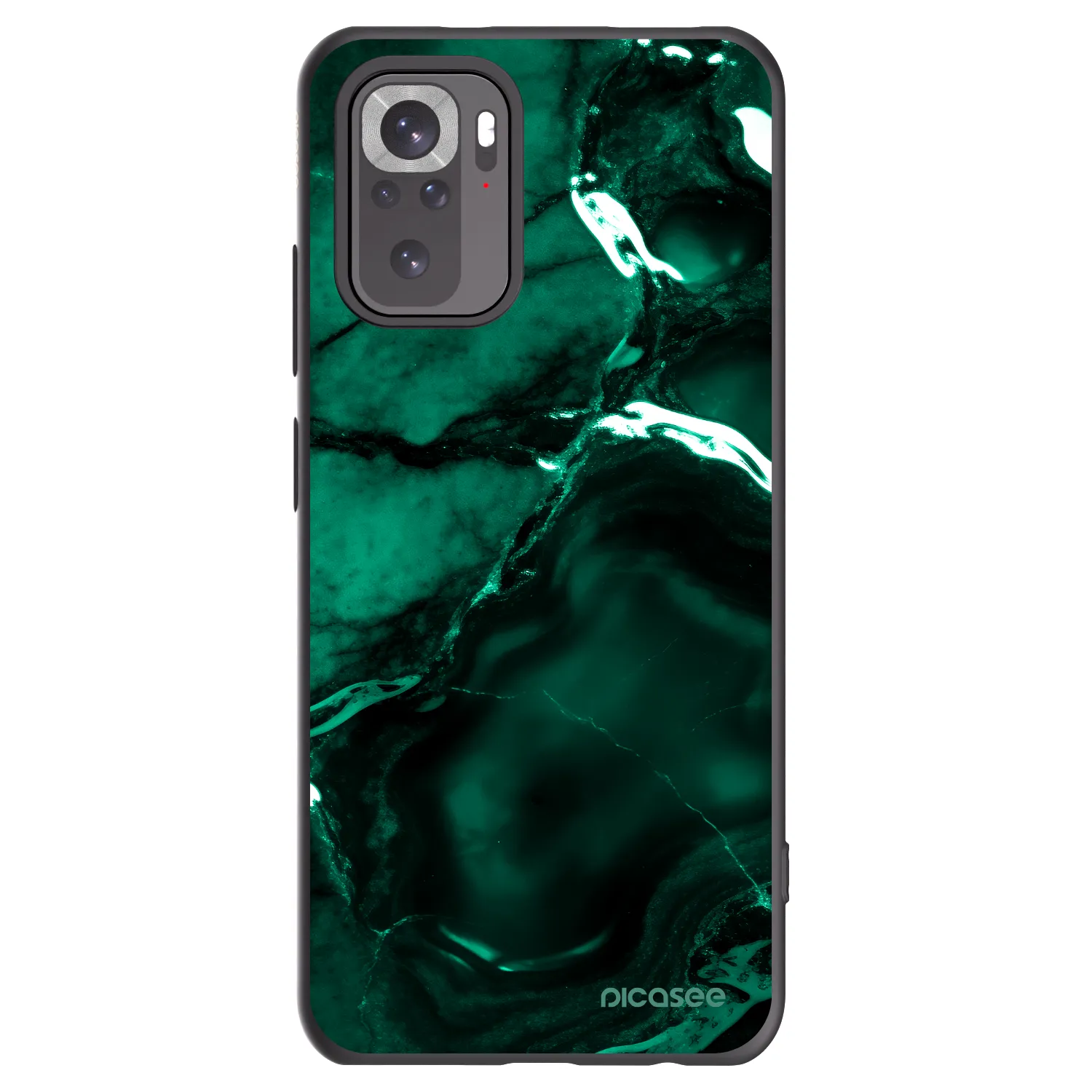 Picasee Μαύρη θήκη σιλικόνης για Xiaomi Redmi Note 10 - Dark emerald
