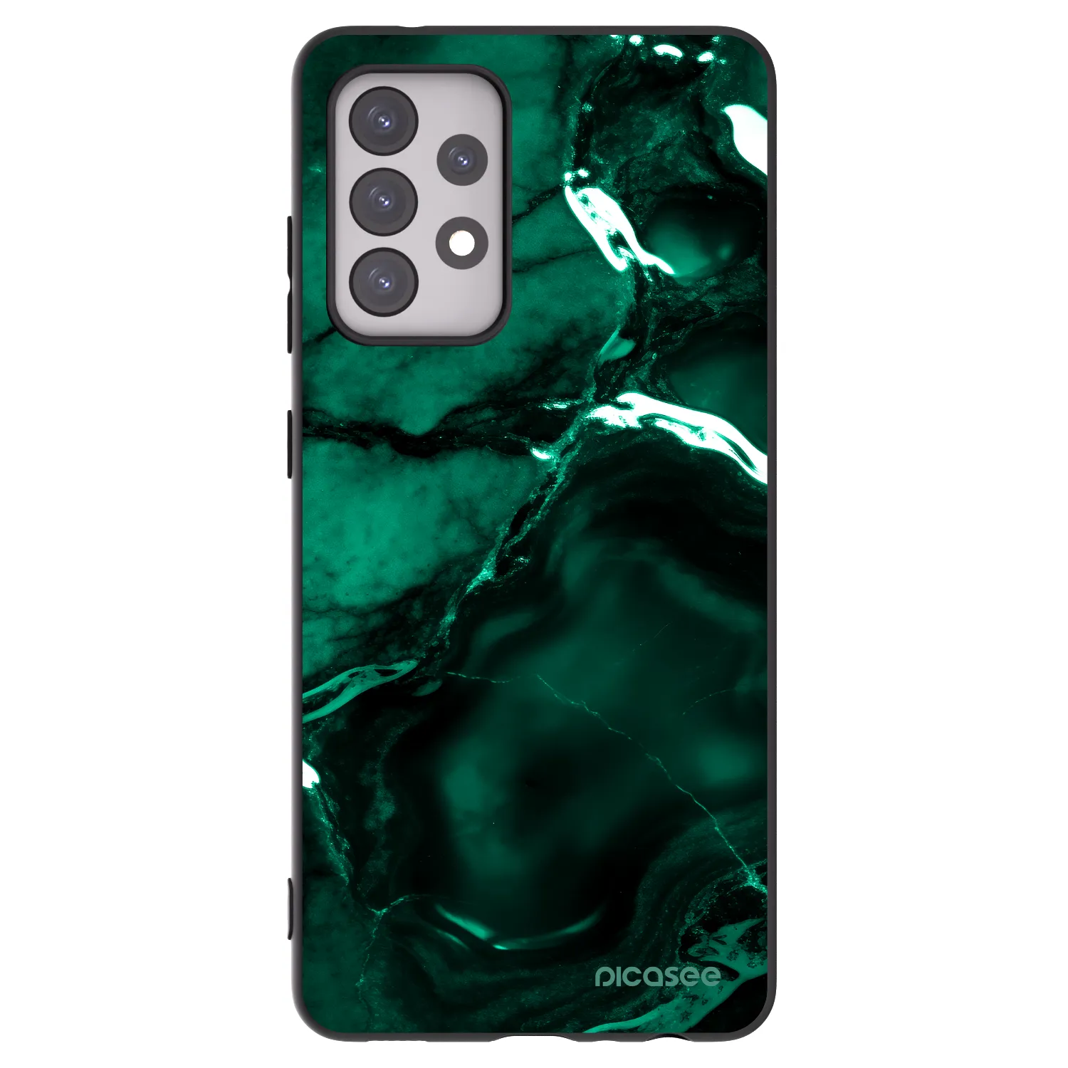 Picasee Μαύρη θήκη σιλικόνης για Samsung Galaxy A52 5G A525F - Dark emerald