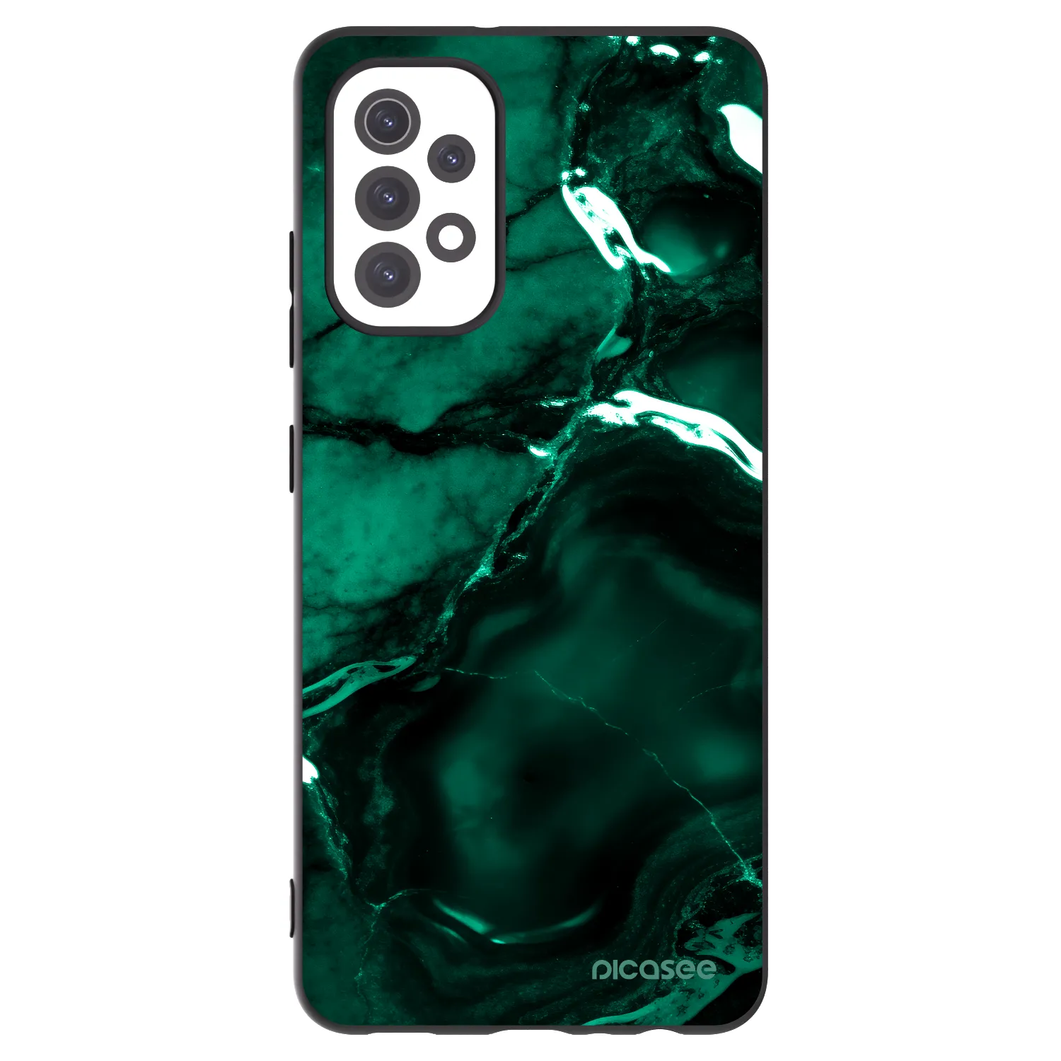 Picasee Μαύρη θήκη σιλικόνης για Samsung Galaxy A32 5G A326B - Dark emerald