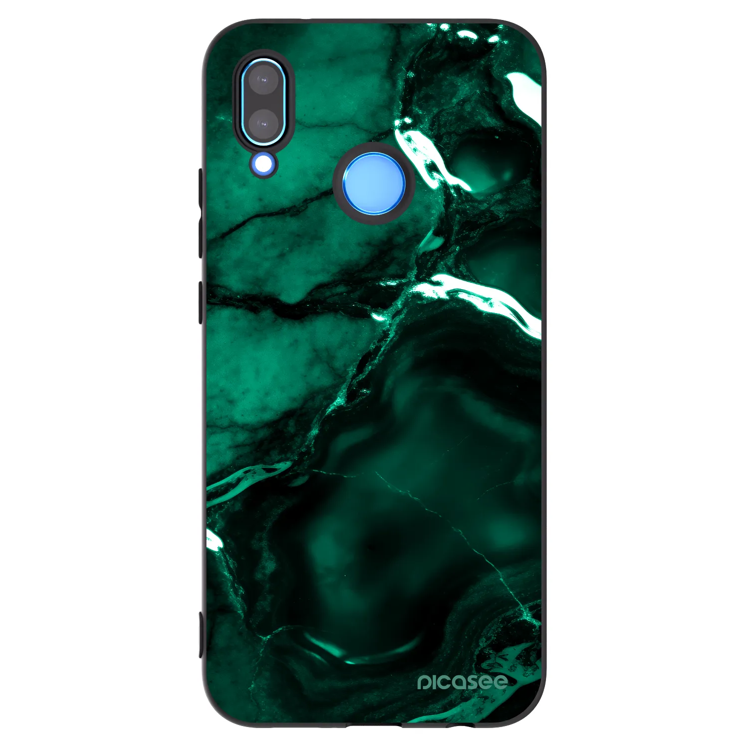 Picasee Μαύρη θήκη σιλικόνης για Huawei P20 Lite - Dark emerald