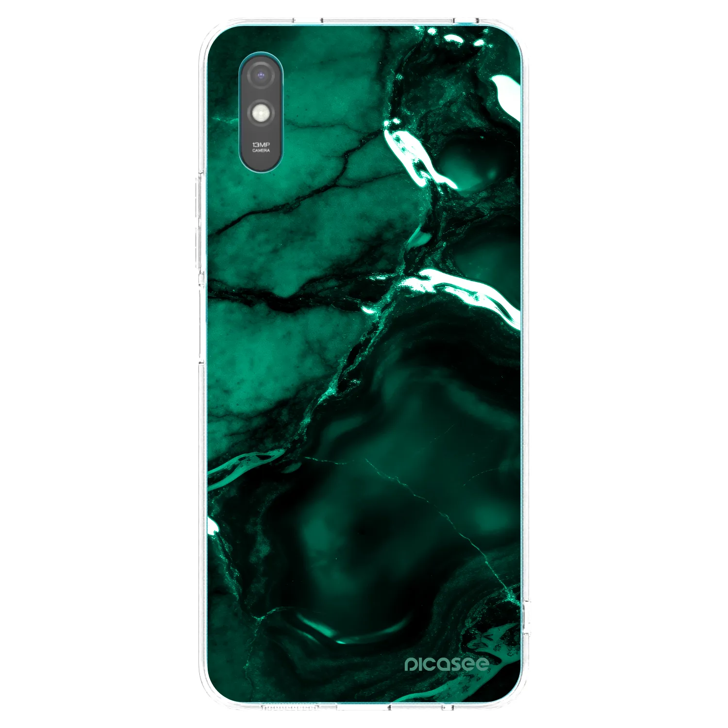 Picasee διαφανής θήκη σιλικόνης Xiaomi Redmi 9AT - Dark emerald