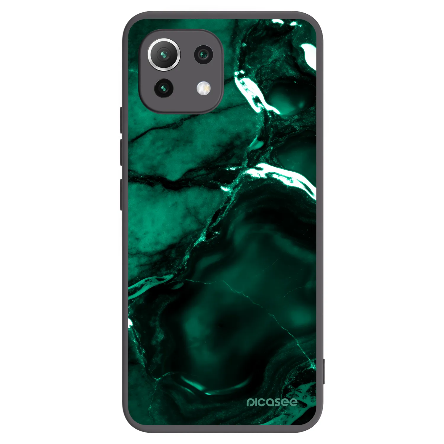 Picasee Μαύρη θήκη σιλικόνης για Xiaomi Mi 11 Lite - Dark emerald
