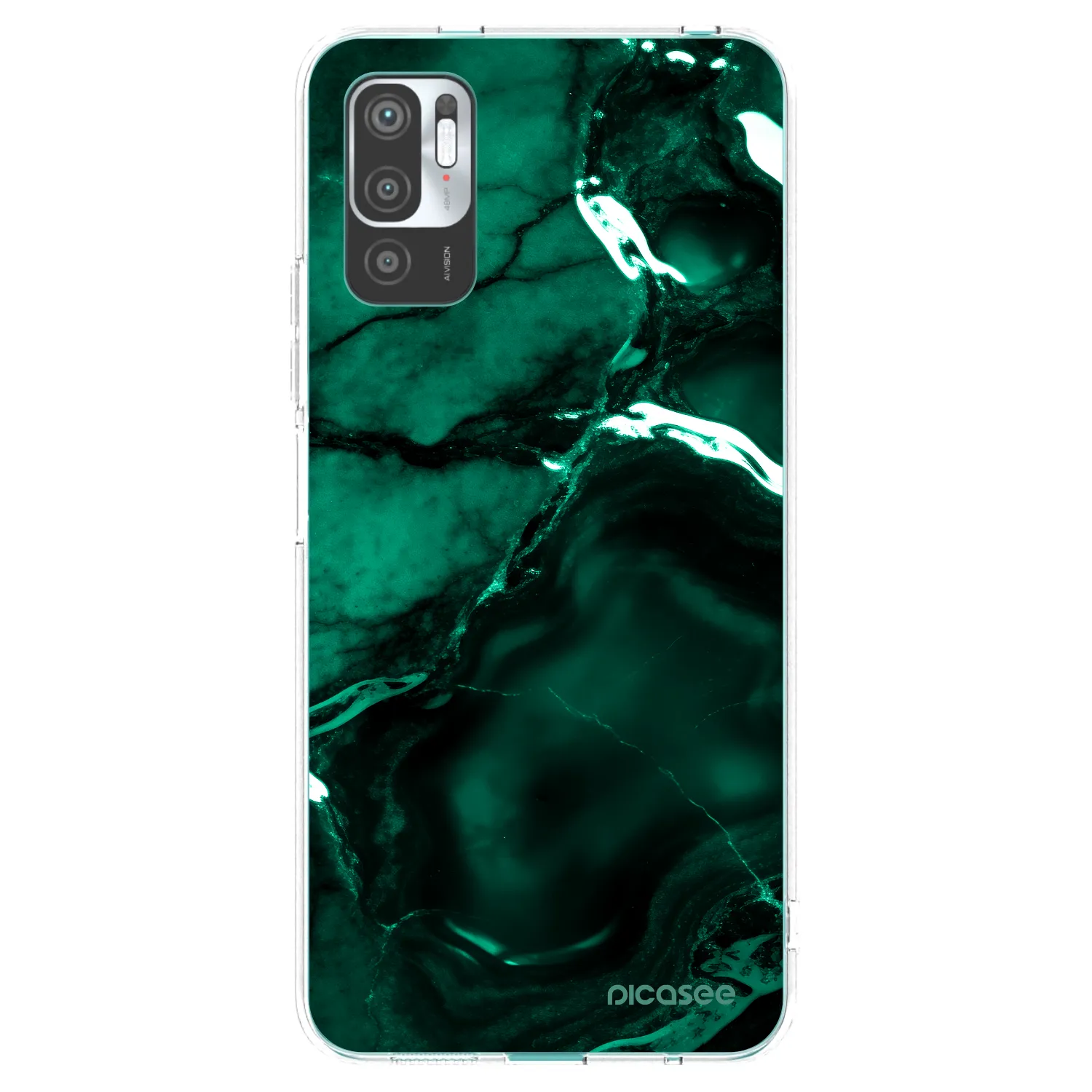 Picasee διαφανής θήκη σιλικόνης Xiaomi Redmi Note 10 5G - Dark emerald