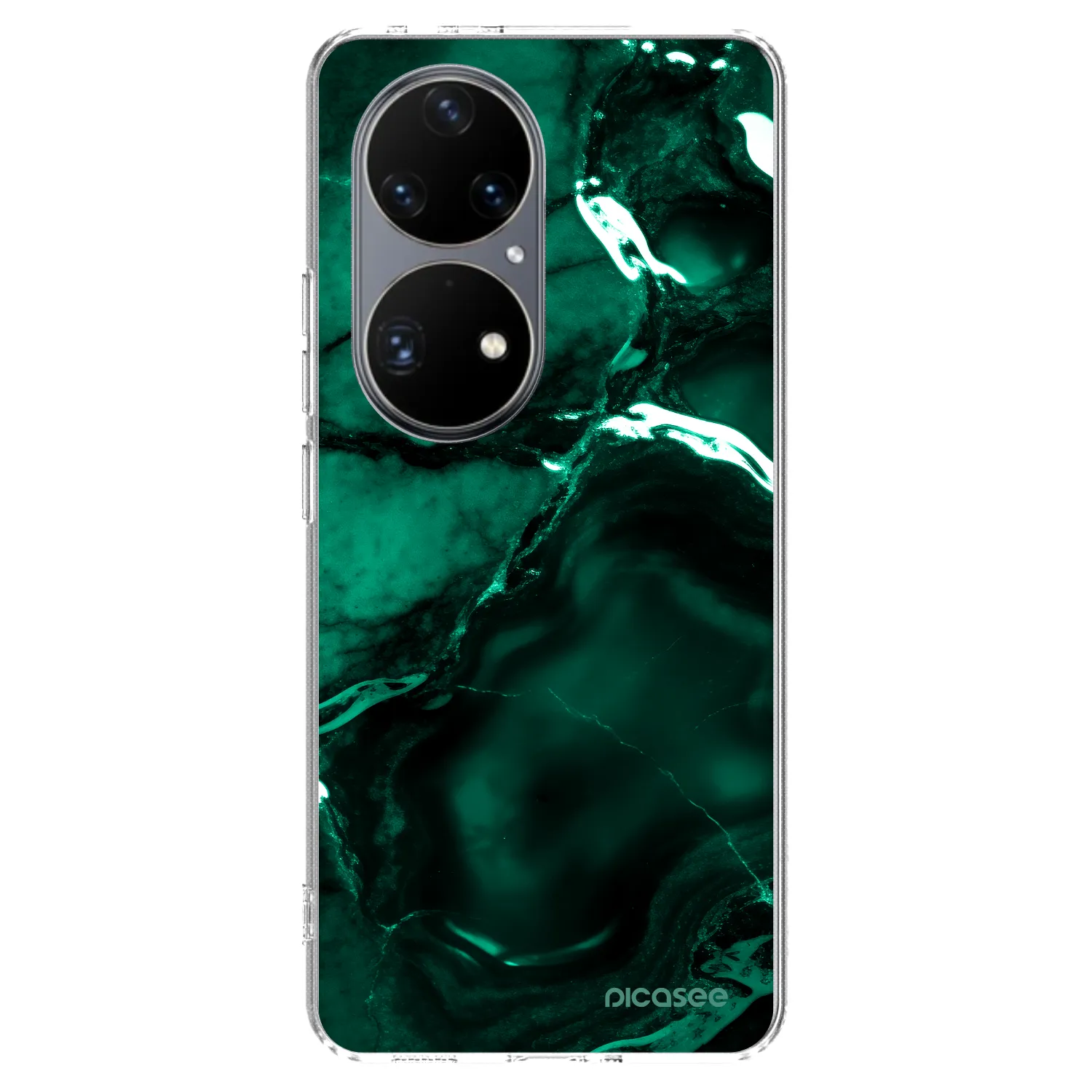 Picasee διαφανής θήκη σιλικόνης Huawei P50 - Dark emerald