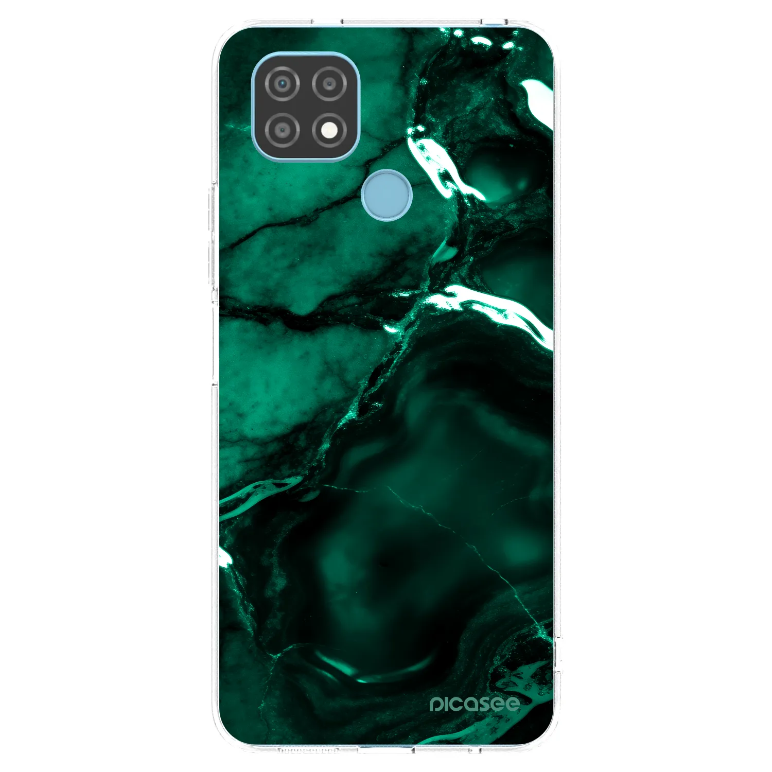 Picasee διαφανής θήκη σιλικόνης Realme C21 - Dark emerald