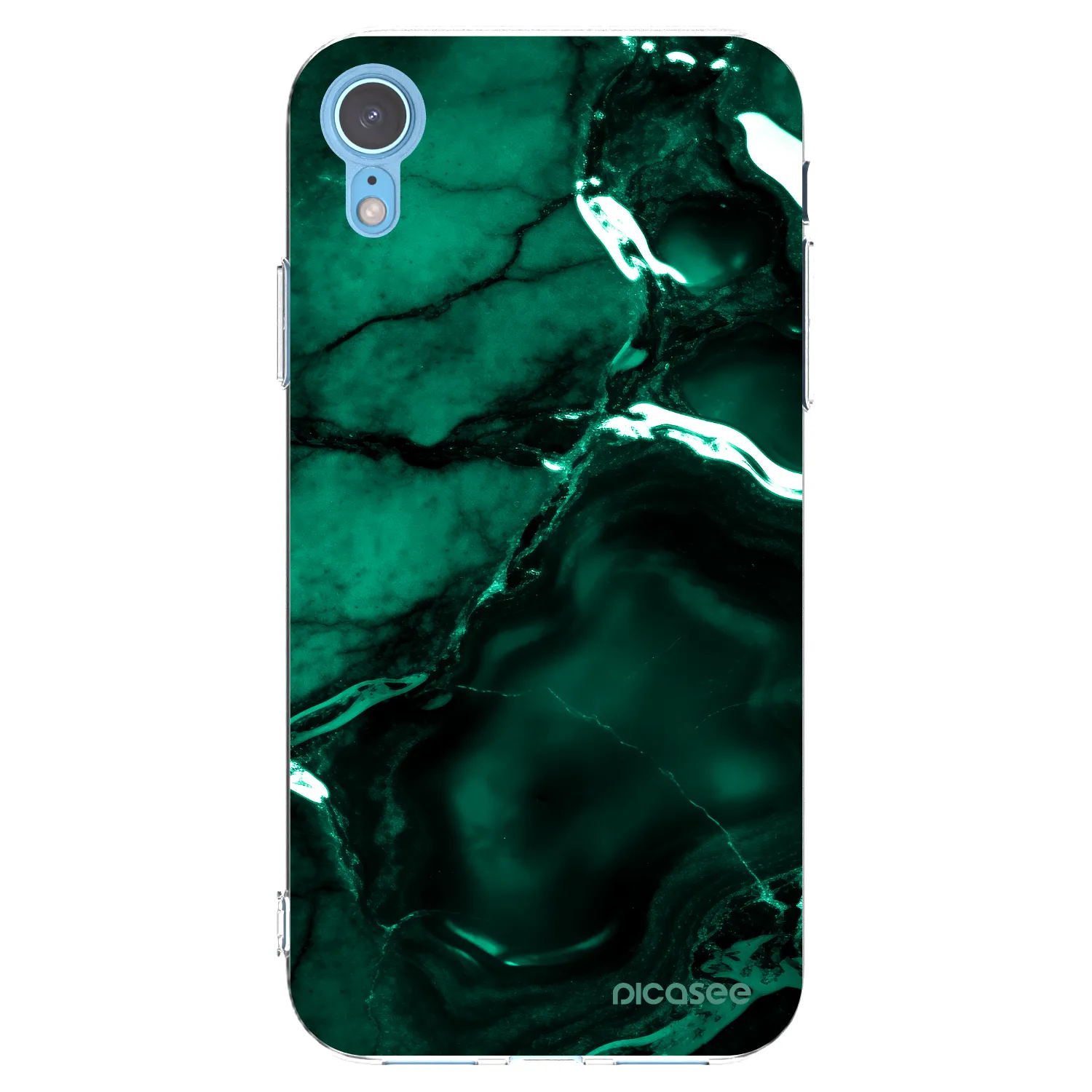 Picasee διαφανής θήκη σιλικόνης Apple iPhone XR - Dark emerald