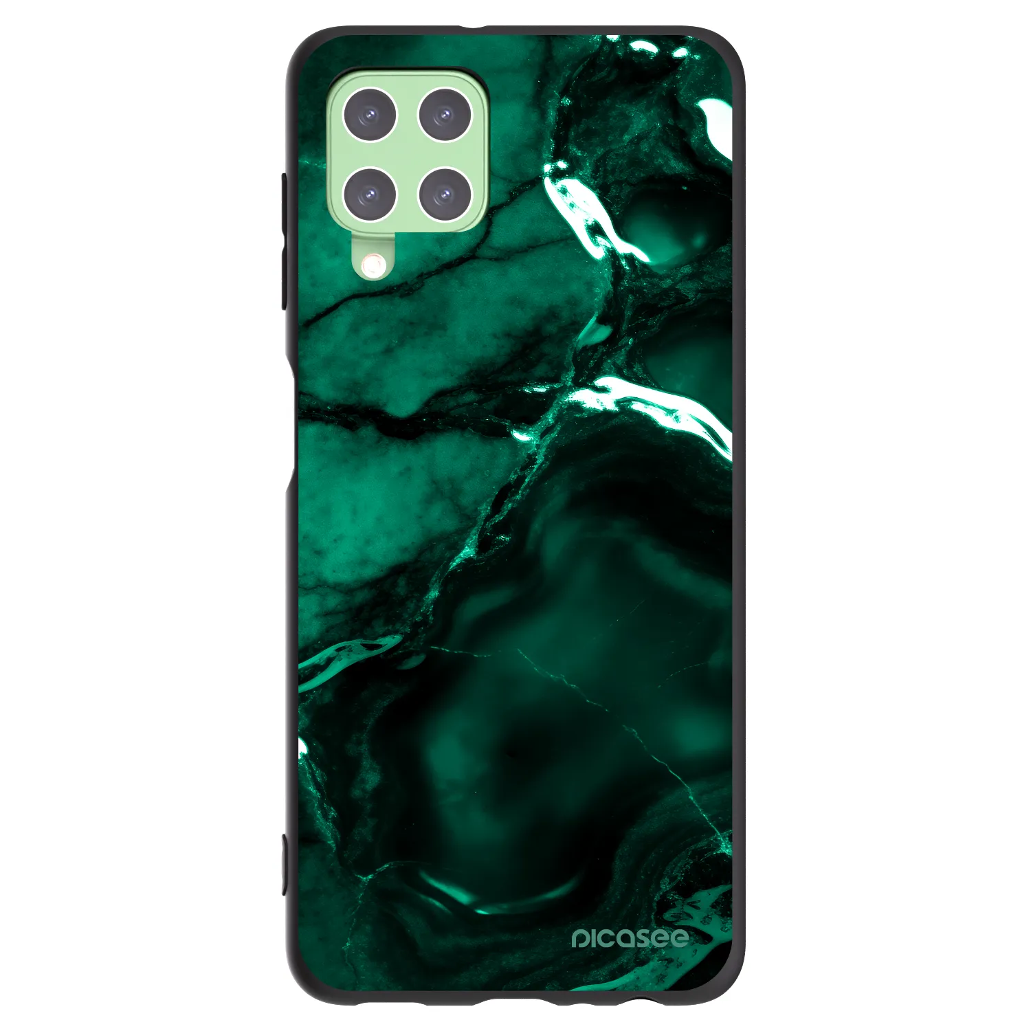 Picasee Μαύρη θήκη σιλικόνης για Samsung Galaxy A22 A225F 4G - Dark emerald