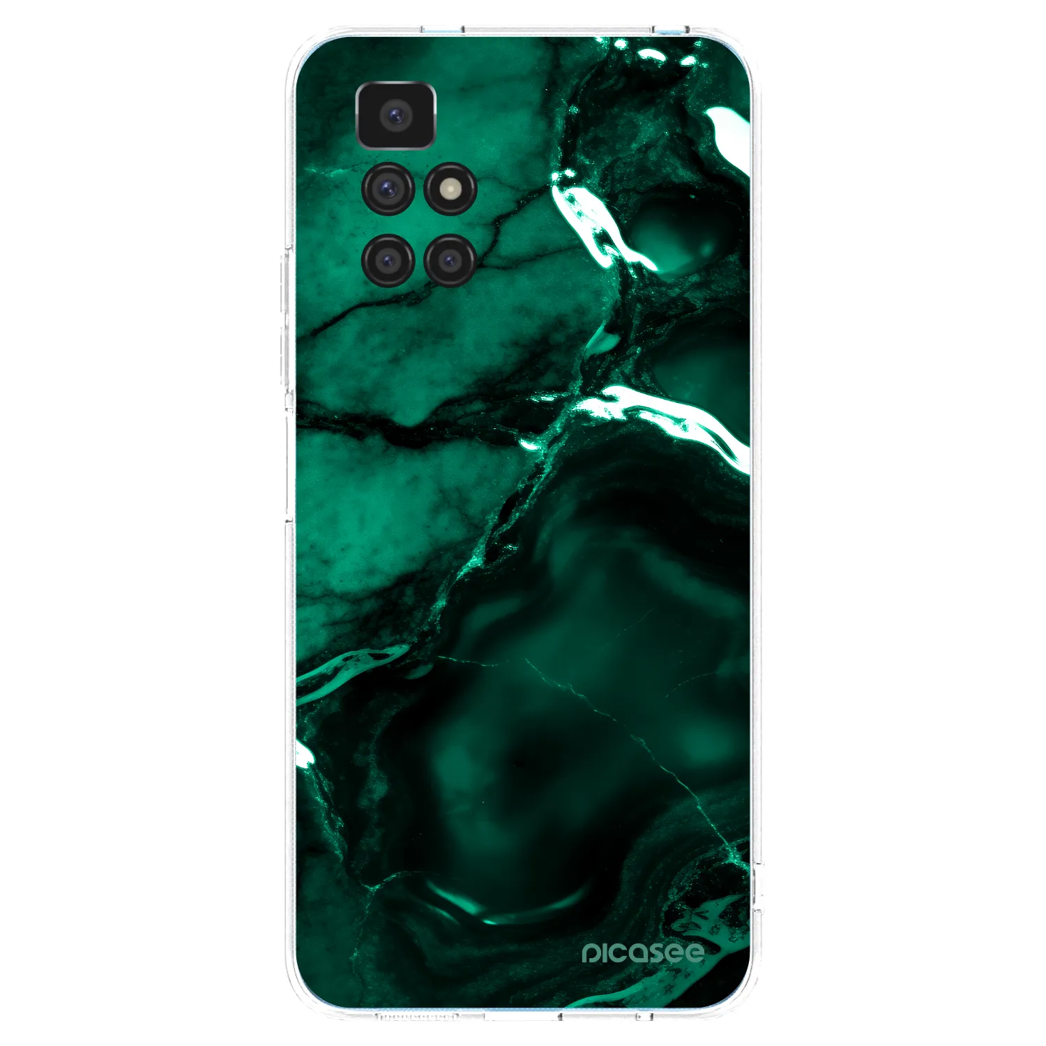 Picasee διαφανής θήκη σιλικόνης Xiaomi Redmi 10 - Dark emerald