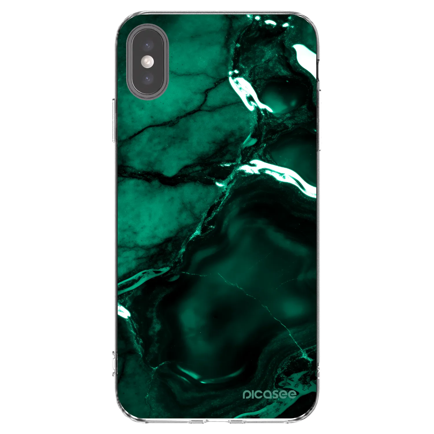 Picasee διαφανής θήκη σιλικόνης Apple iPhone XS Max - Dark emerald