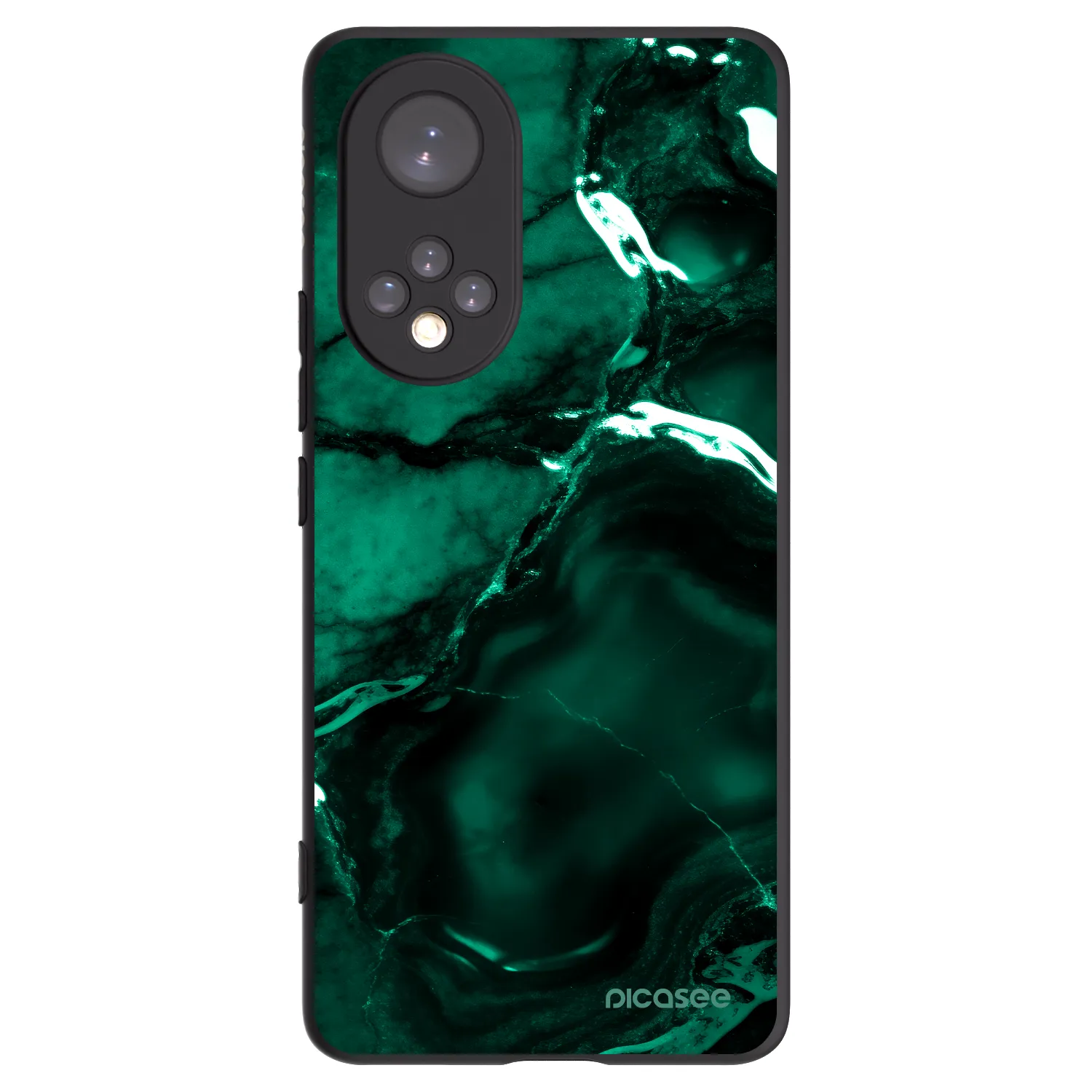 Picasee Μαύρη θήκη σιλικόνης για Honor 50 5G - Dark emerald