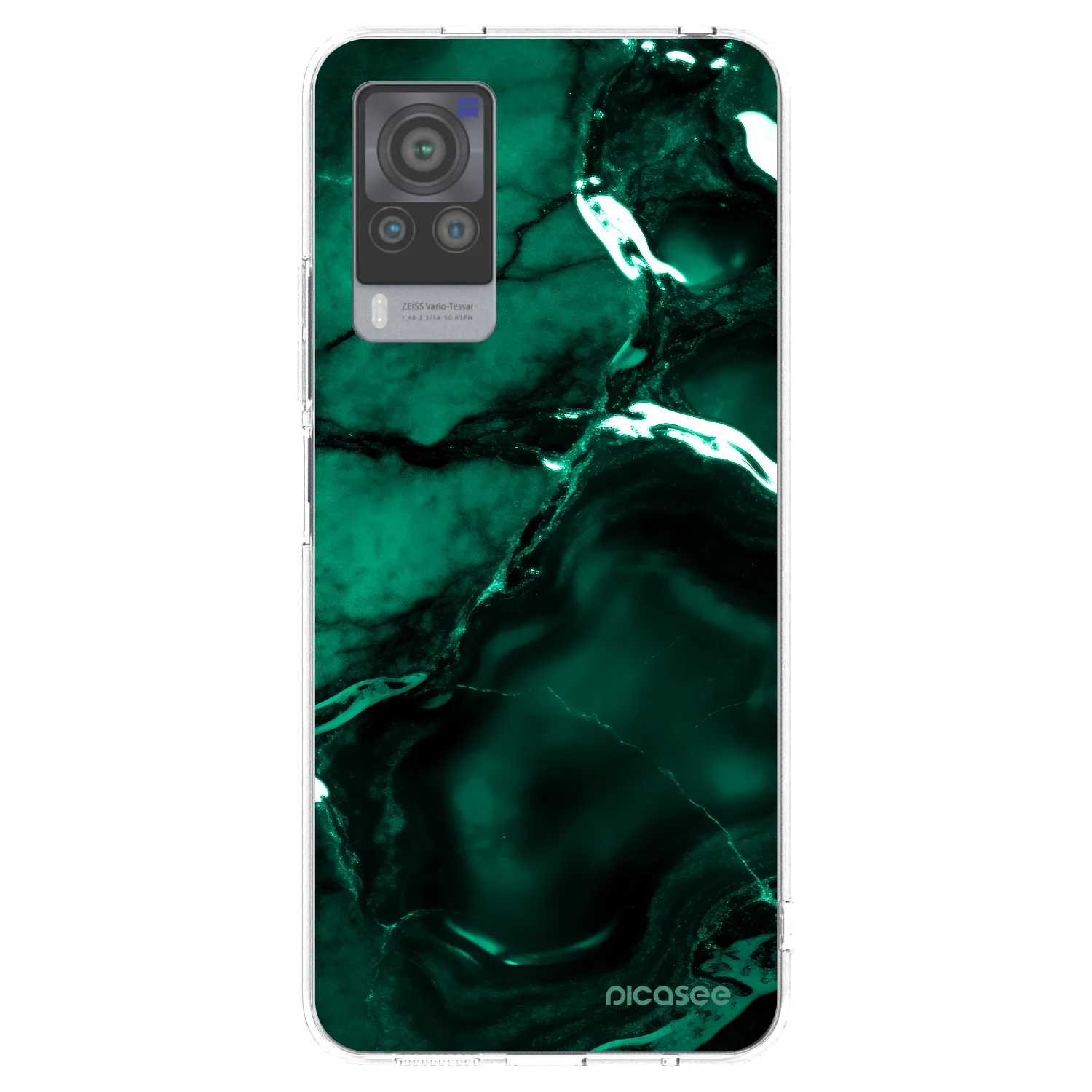 Picasee διαφανής θήκη σιλικόνης Vivo X60 Pro 5G - Dark emerald