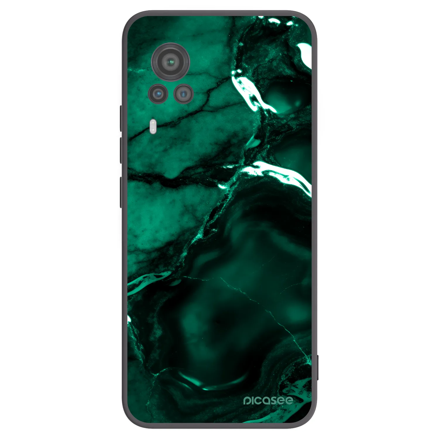 Picasee Μαύρη θήκη σιλικόνης για Vivo X60 Pro 5G - Dark emerald
