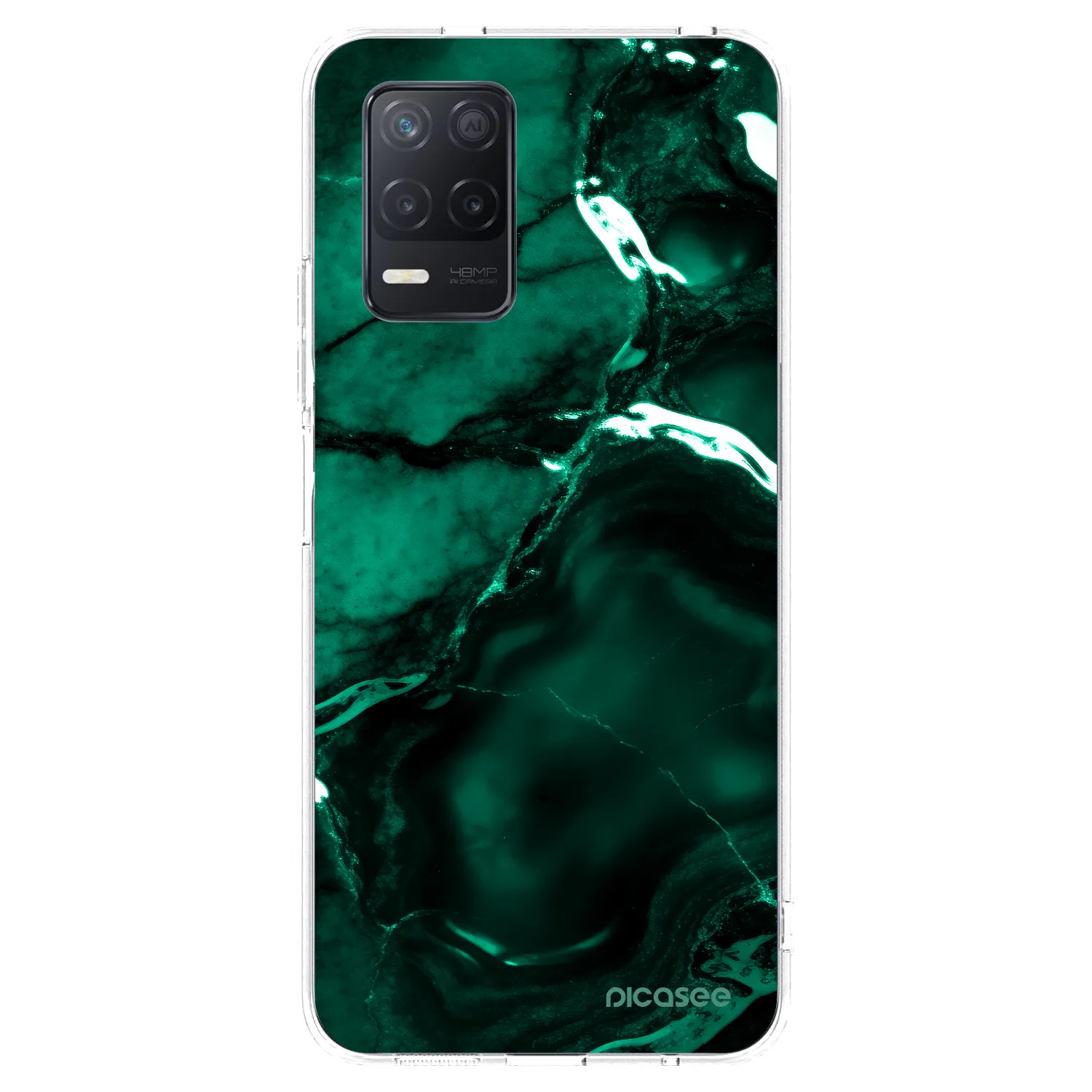 Picasee διαφανής θήκη σιλικόνης Realme 8 5G - Dark emerald