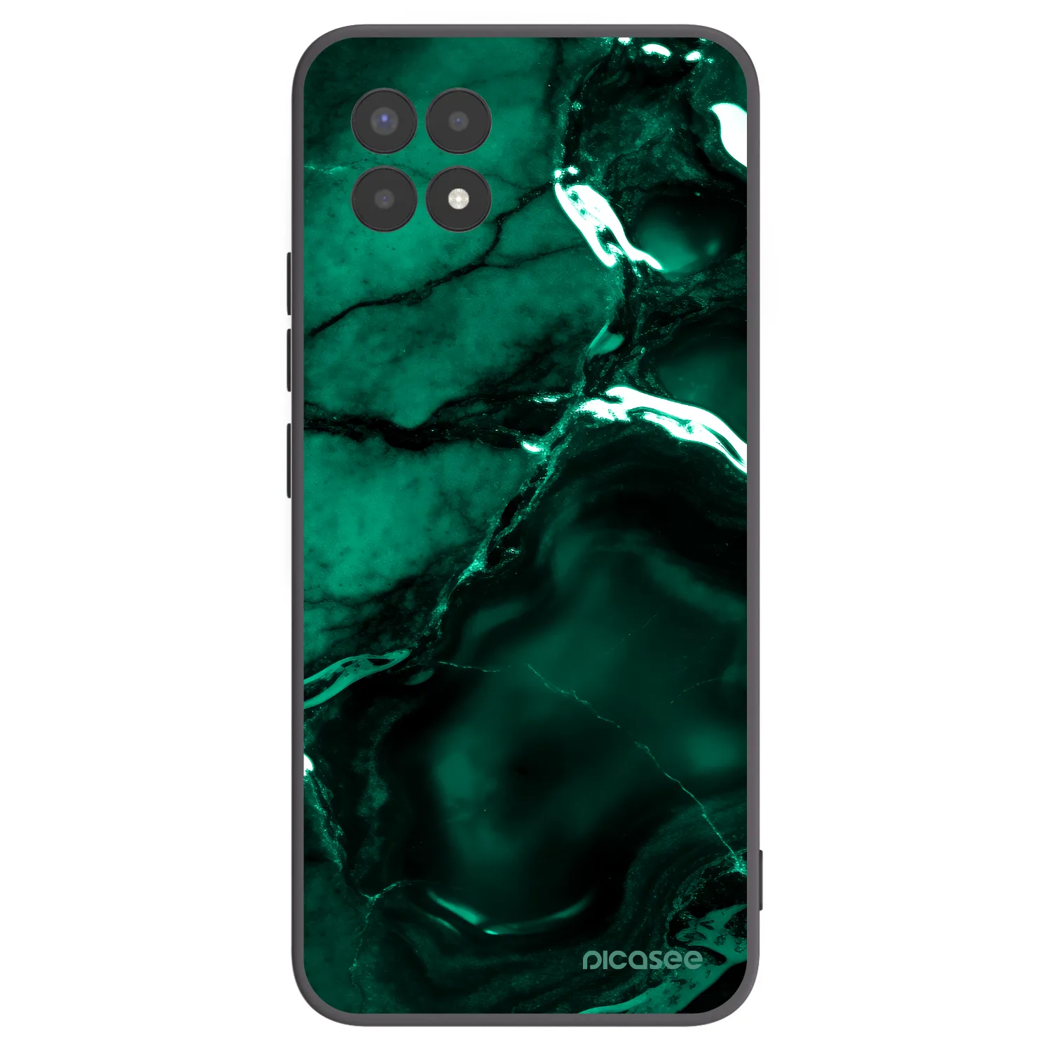 Picasee Μαύρη θήκη σιλικόνης για Realme 8i - Dark emerald