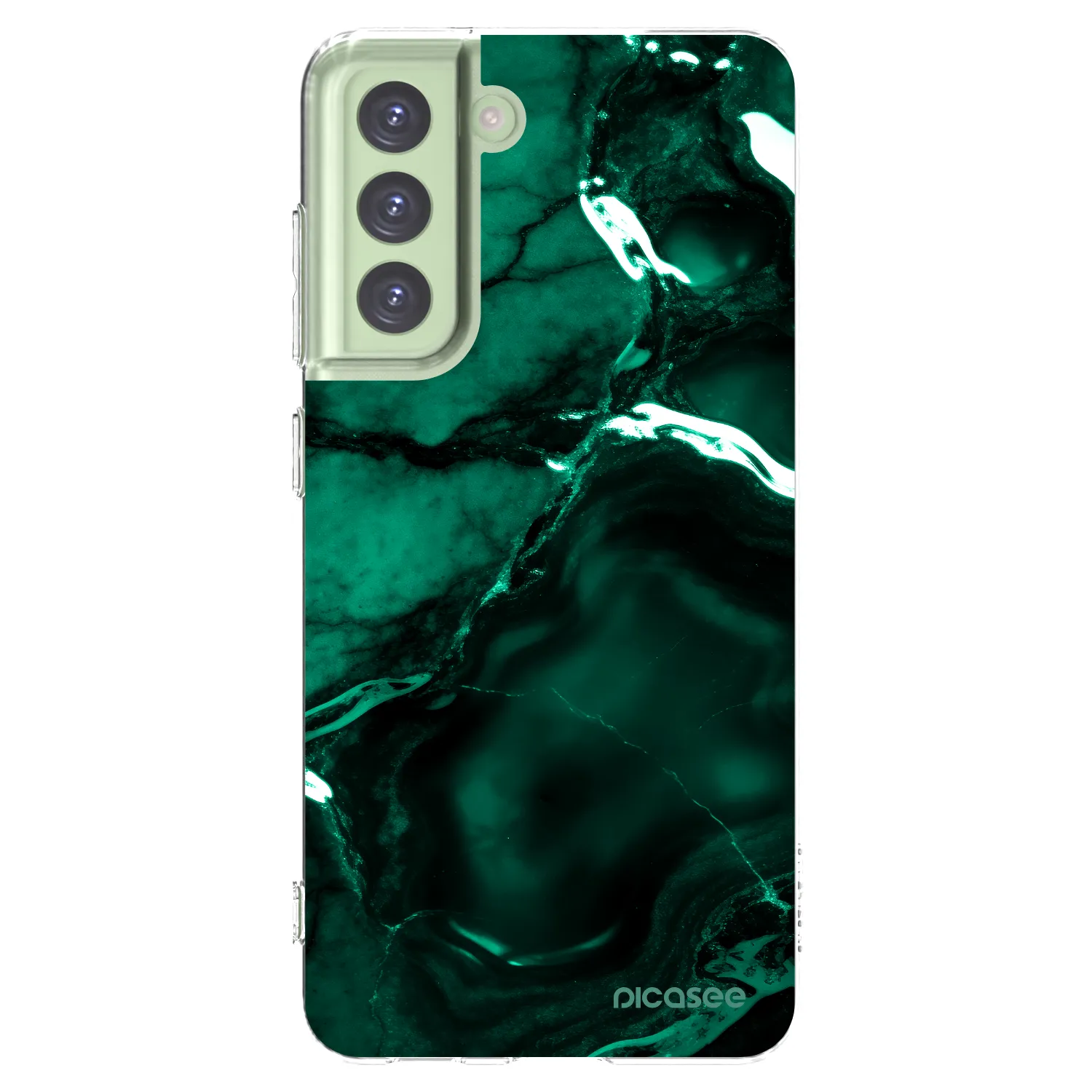 Picasee διαφανής θήκη σιλικόνης Samsung Galaxy S21 FE 5G - Dark emerald