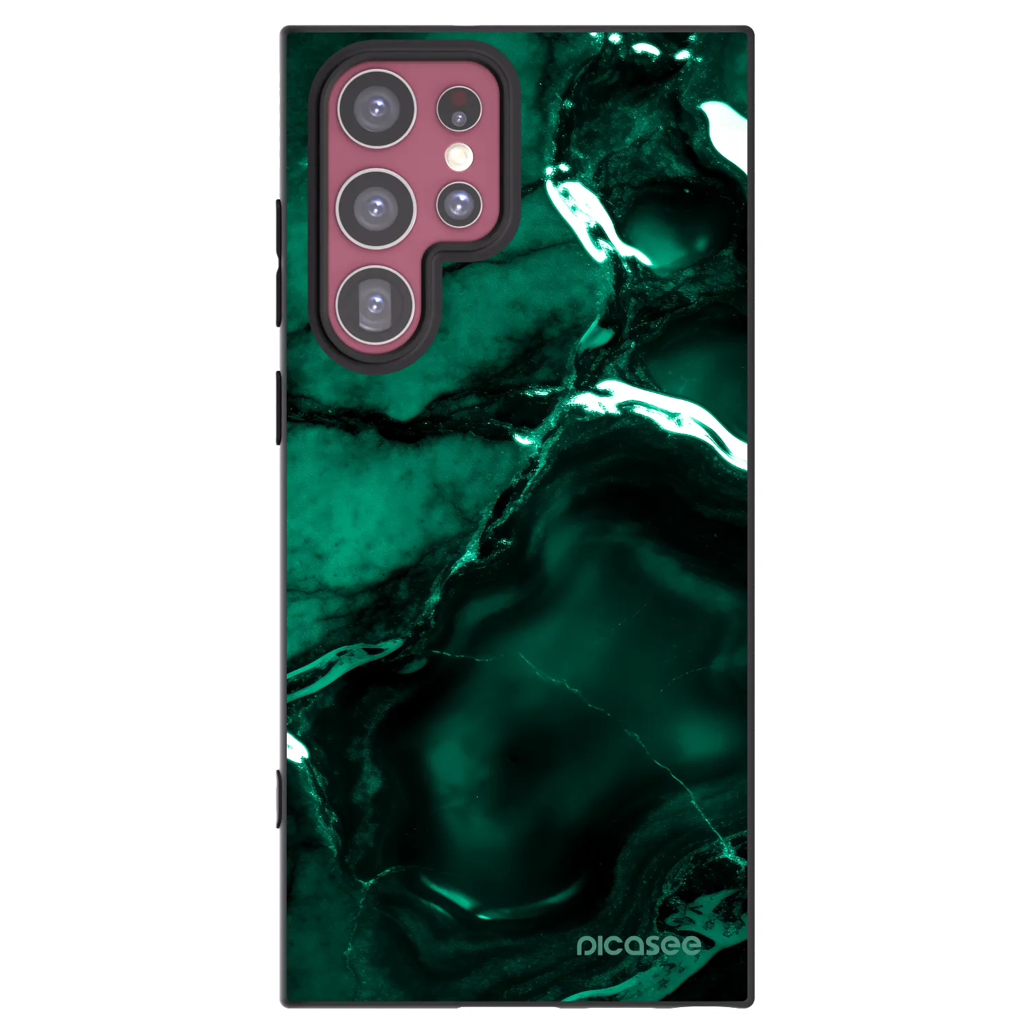 Picasee Μαύρη θήκη σιλικόνης για Samsung Galaxy S22 Ultra 5G - Dark emerald