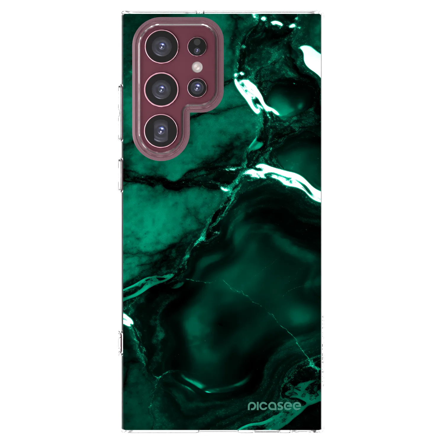 Picasee διαφανής θήκη σιλικόνης Samsung Galaxy S22 Ultra 5G - Dark emerald