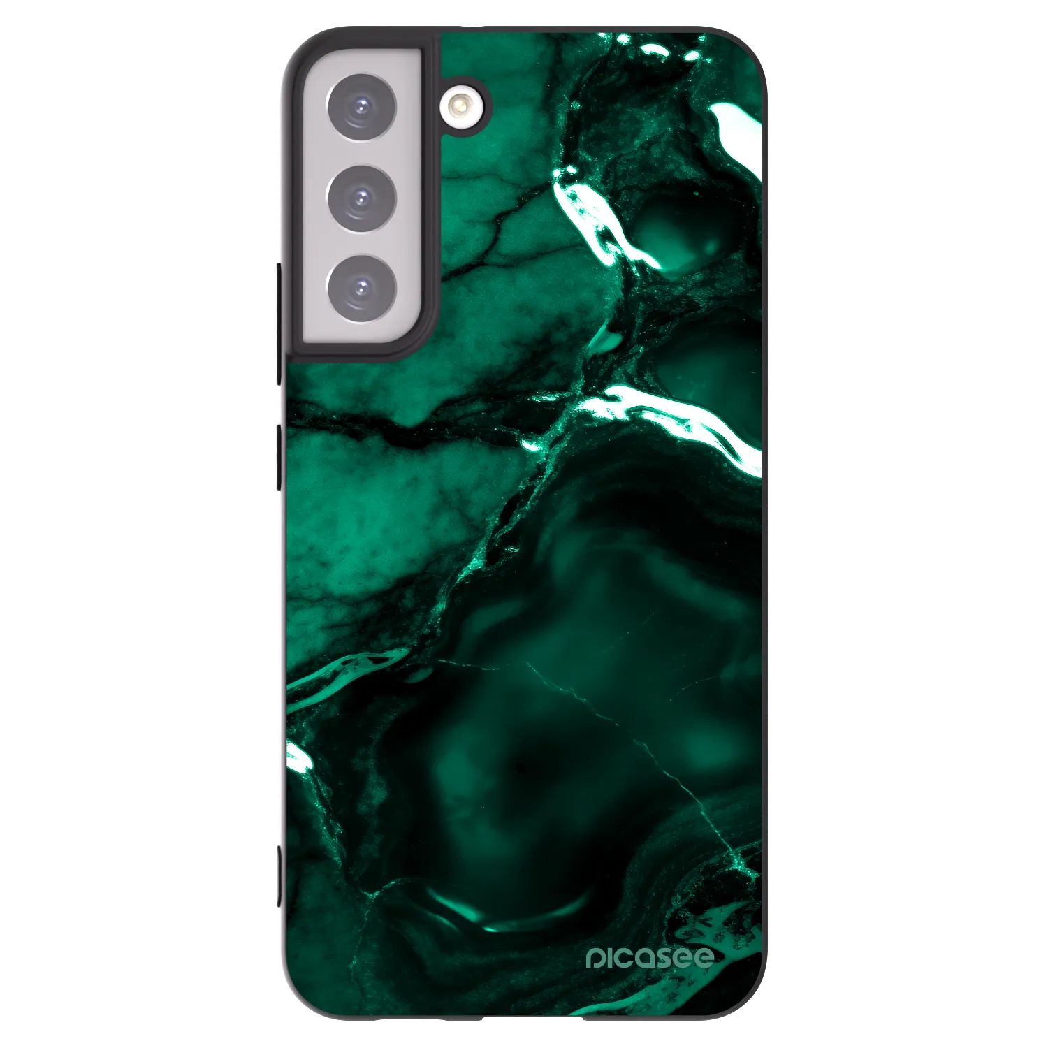 Picasee Μαύρη θήκη σιλικόνης για Samsung Galaxy S22+ 5G - Dark emerald