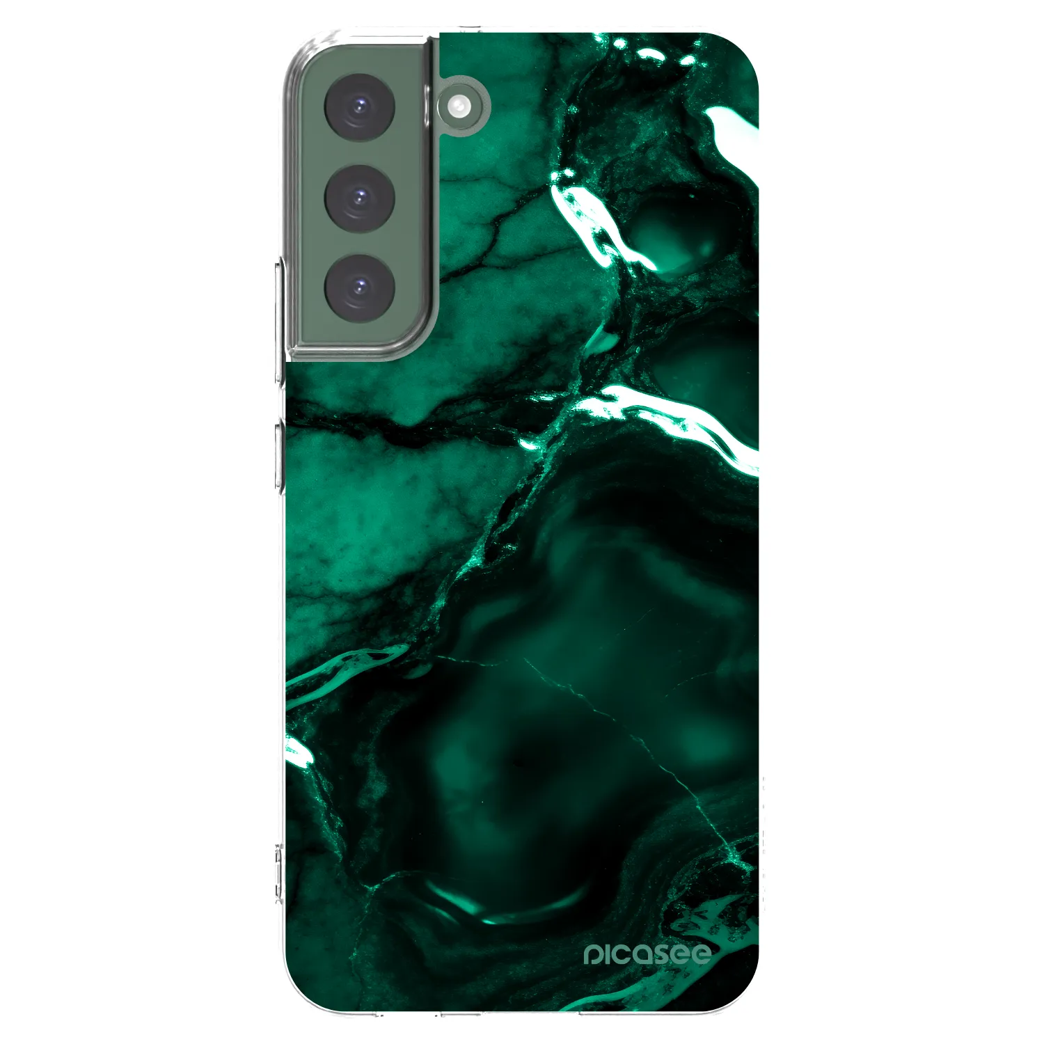 Picasee διαφανής θήκη σιλικόνης Samsung Galaxy S22+ 5G - Dark emerald