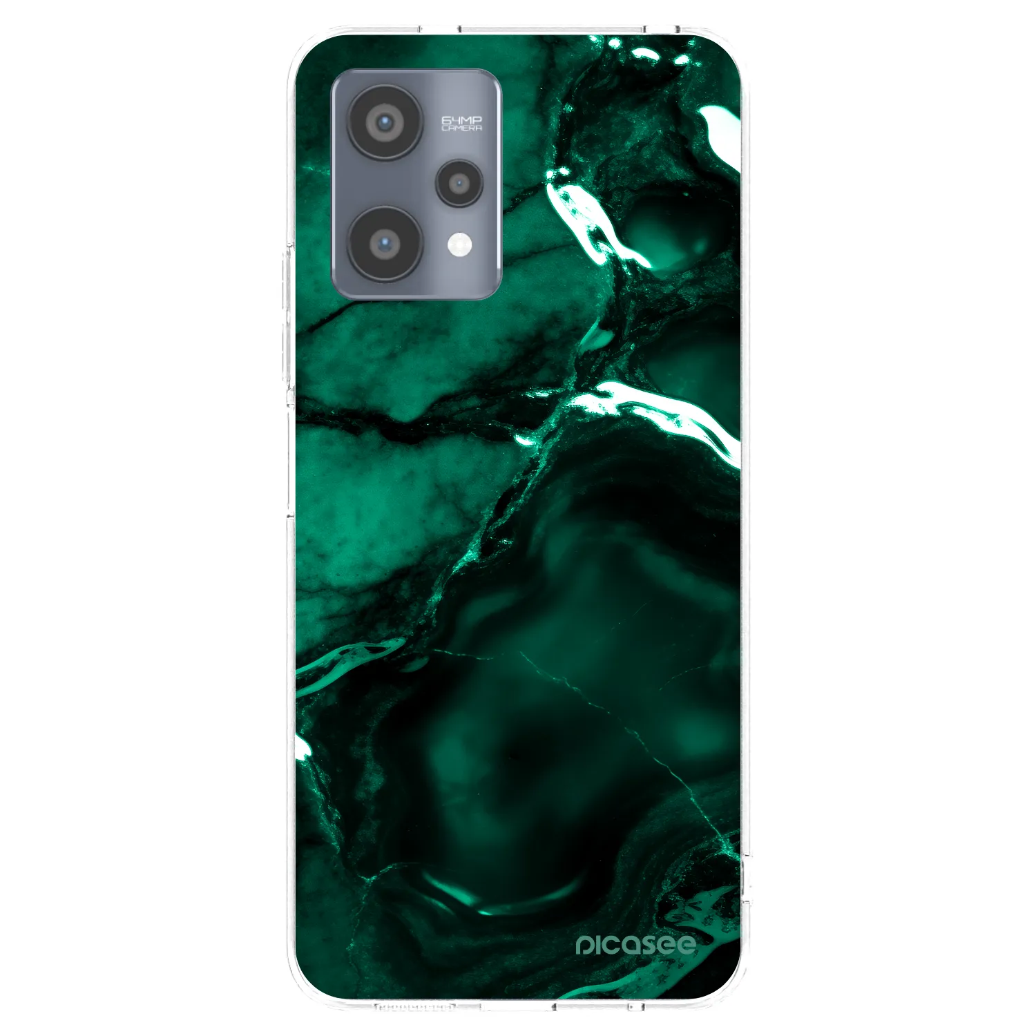 Picasee διαφανής θήκη σιλικόνης Realme 9 Pro 5G - Dark emerald