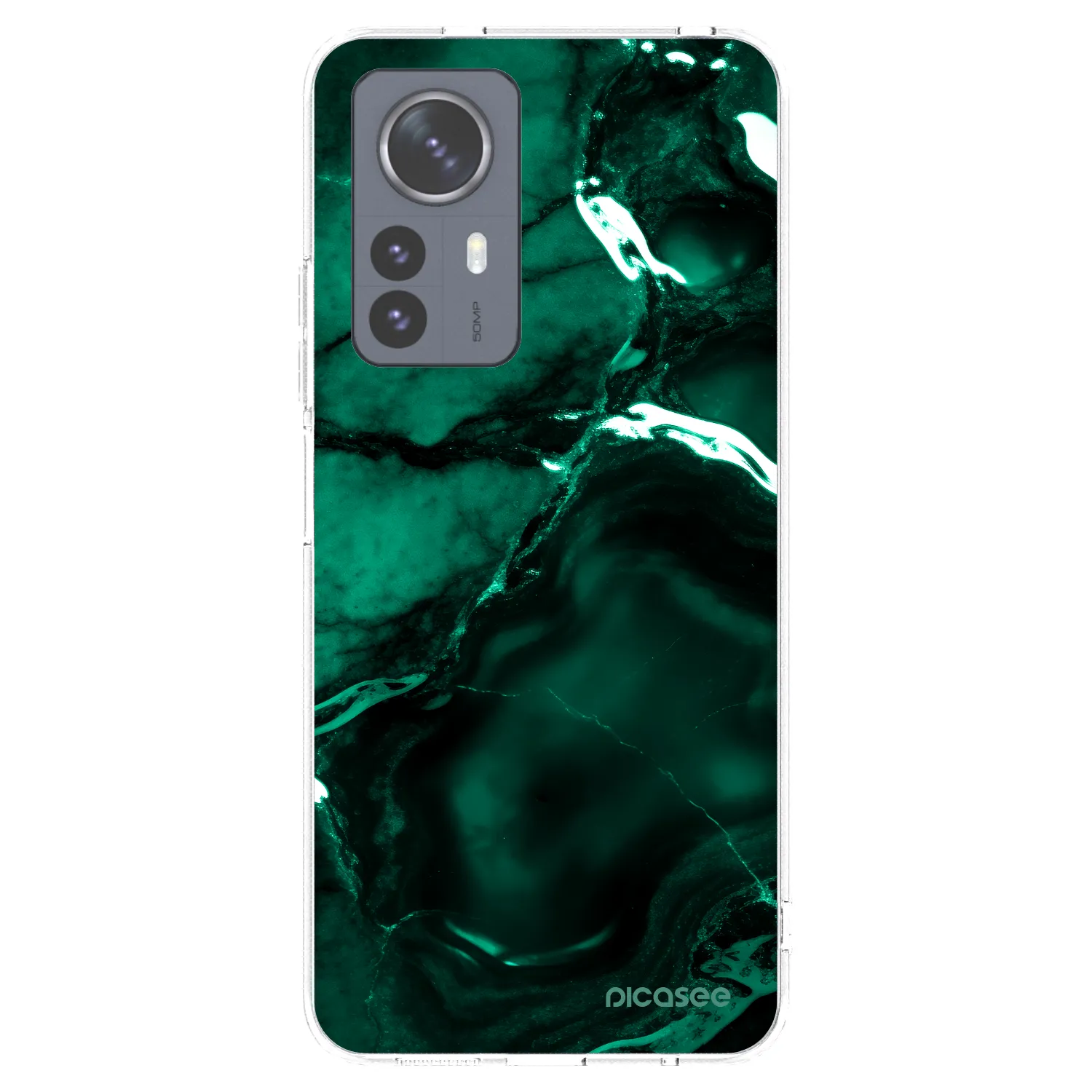 Picasee διαφανής θήκη σιλικόνης Xiaomi 12 Pro - Dark emerald