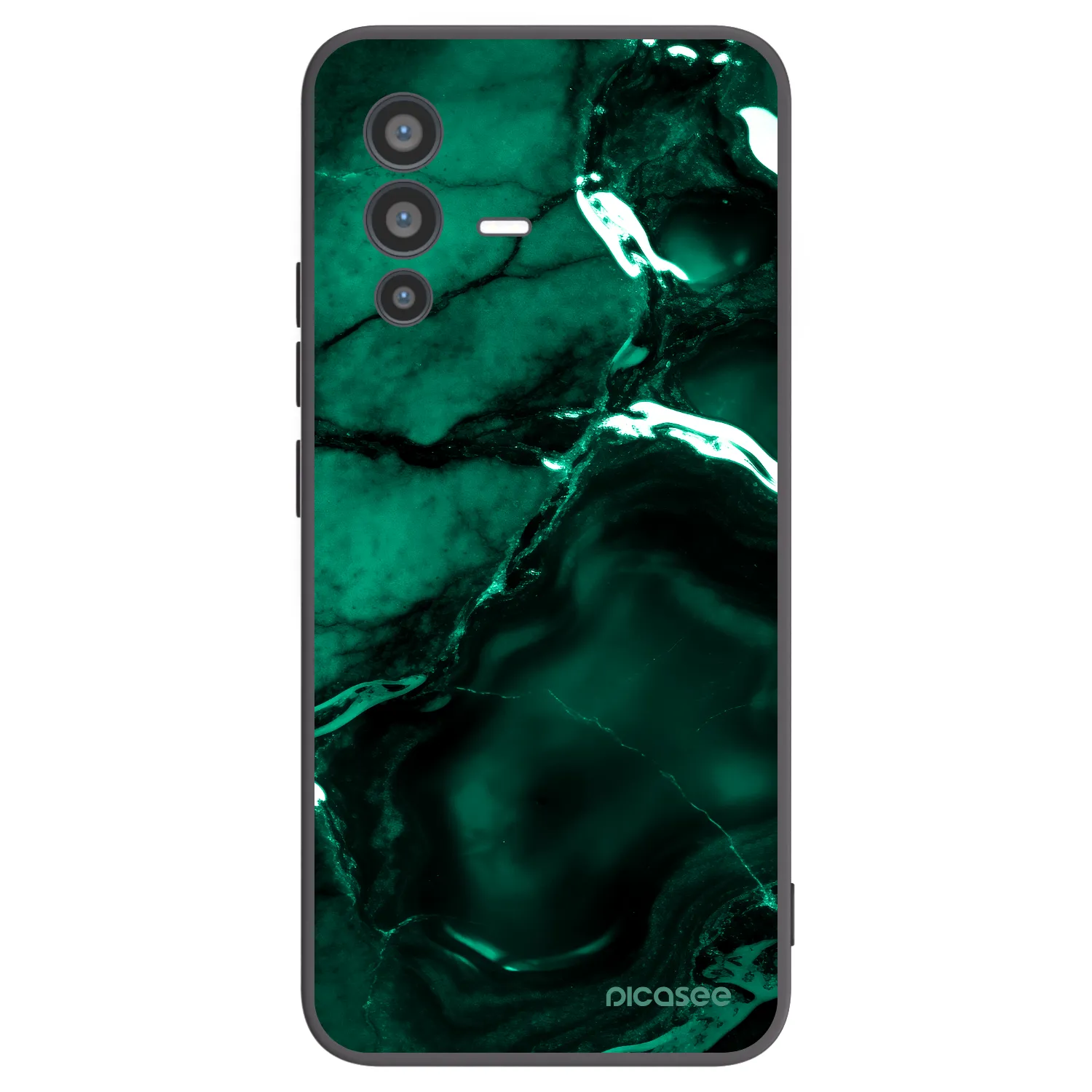 Picasee Μαύρη θήκη σιλικόνης για Vivo V23 5G - Dark emerald