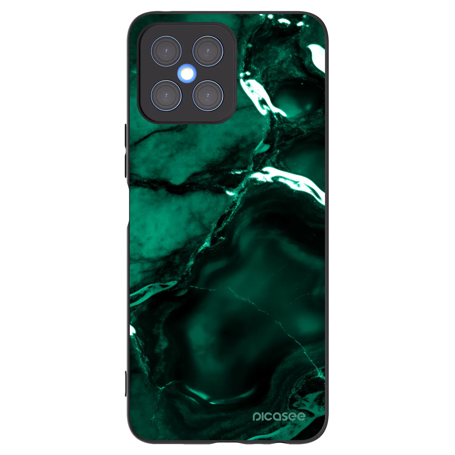 Picasee Μαύρη θήκη σιλικόνης για Honor X8 4G - Dark emerald