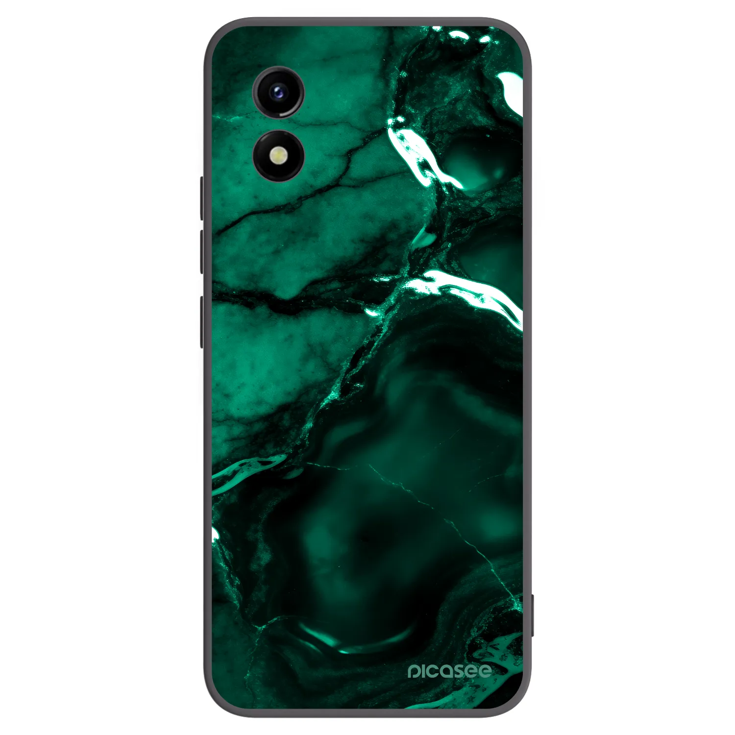 Picasee Μαύρη θήκη σιλικόνης για Vivo Y01 - Dark emerald