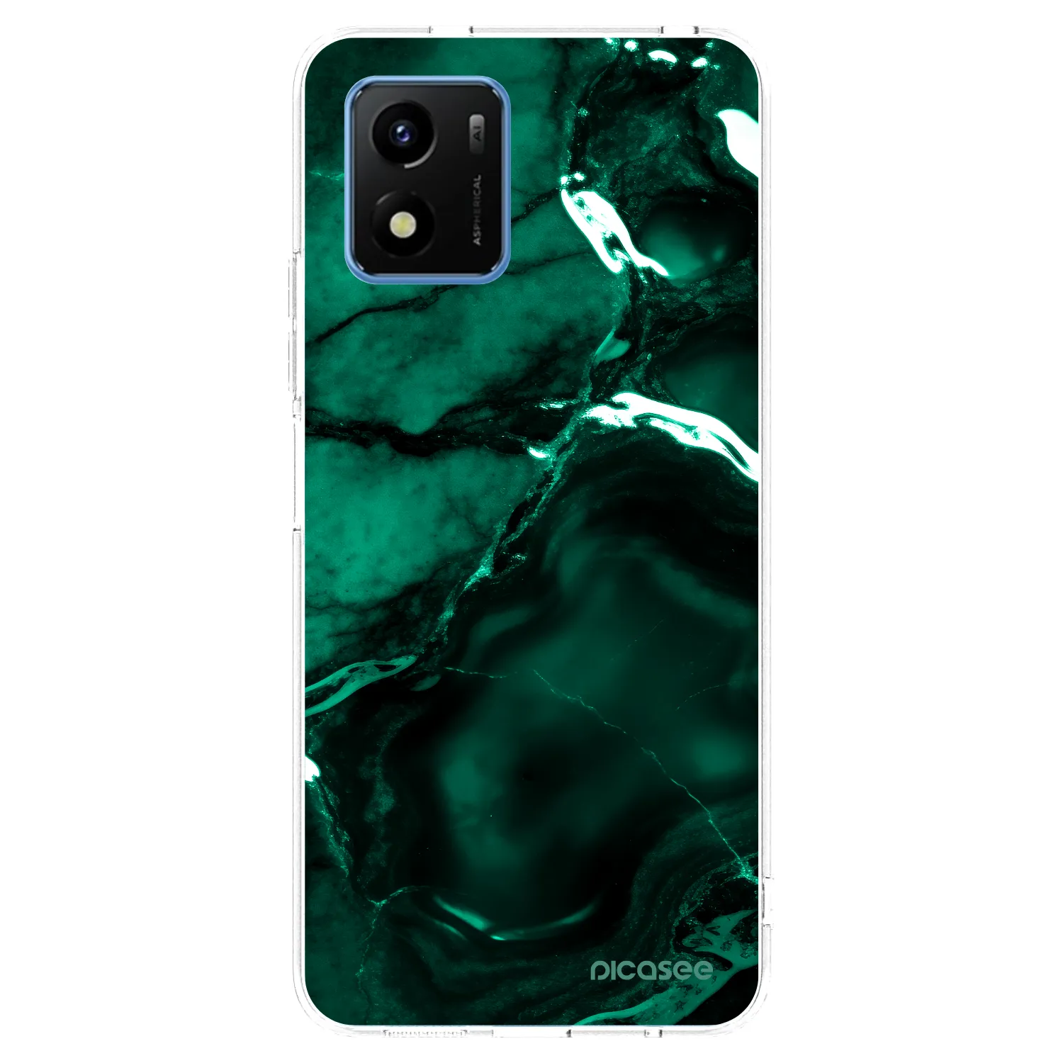 Picasee διαφανής θήκη σιλικόνης Vivo Y01 - Dark emerald