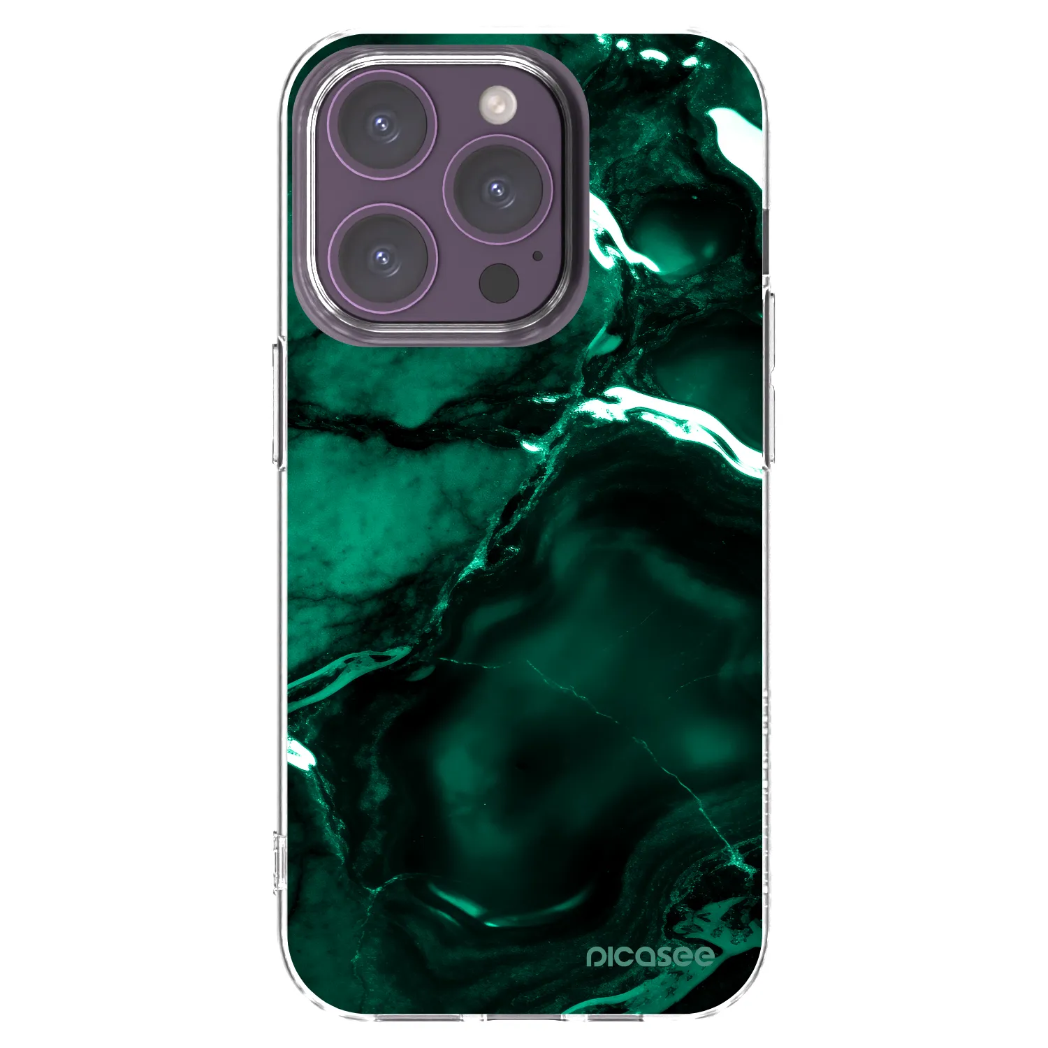 Picasee διαφανής θήκη σιλικόνης Apple iPhone 14 Pro - Dark emerald