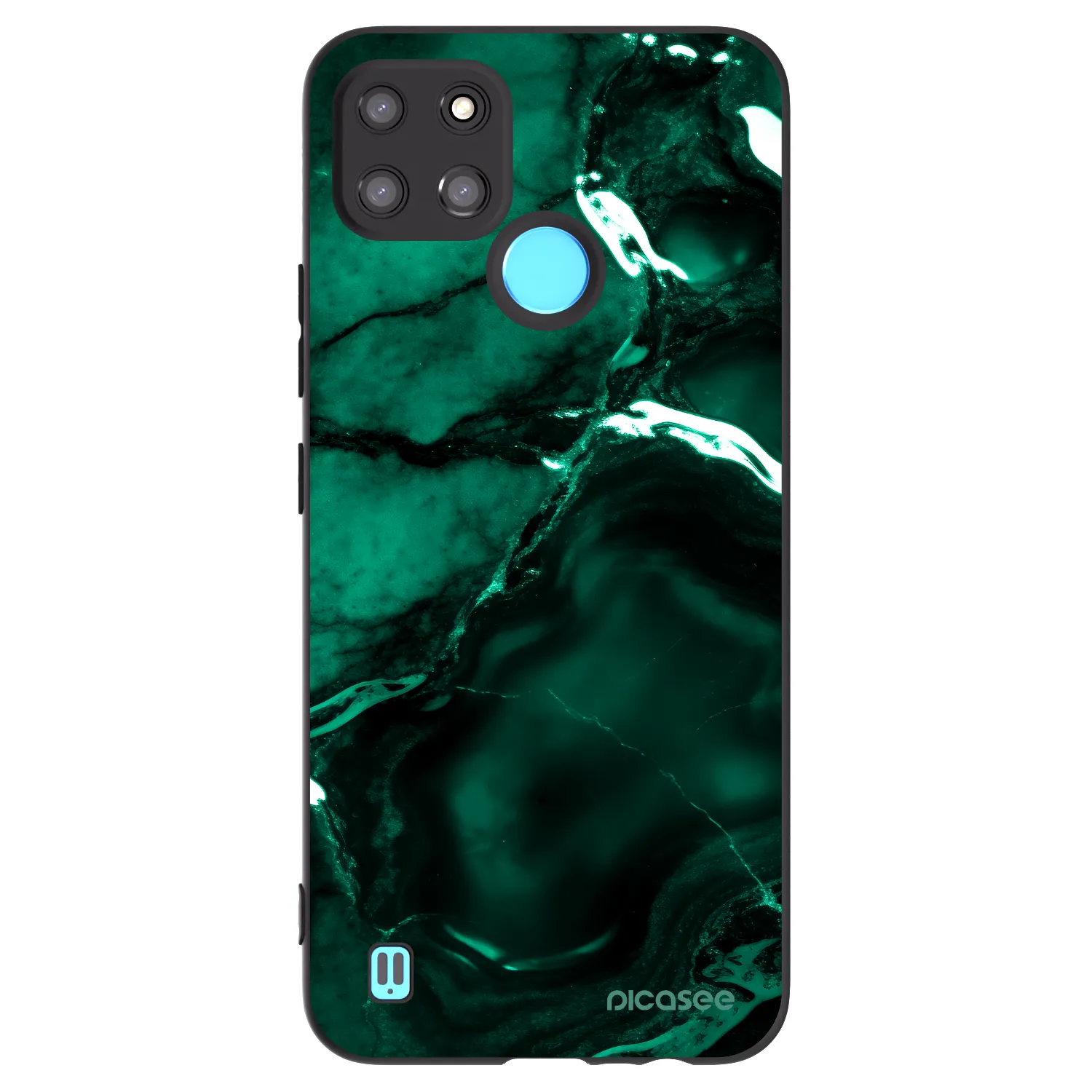 Picasee Μαύρη θήκη σιλικόνης για Realme C21Y - Dark emerald