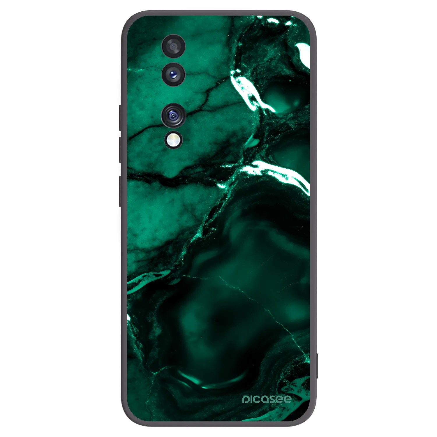 Picasee Μαύρη θήκη σιλικόνης για Honor 70 - Dark emerald