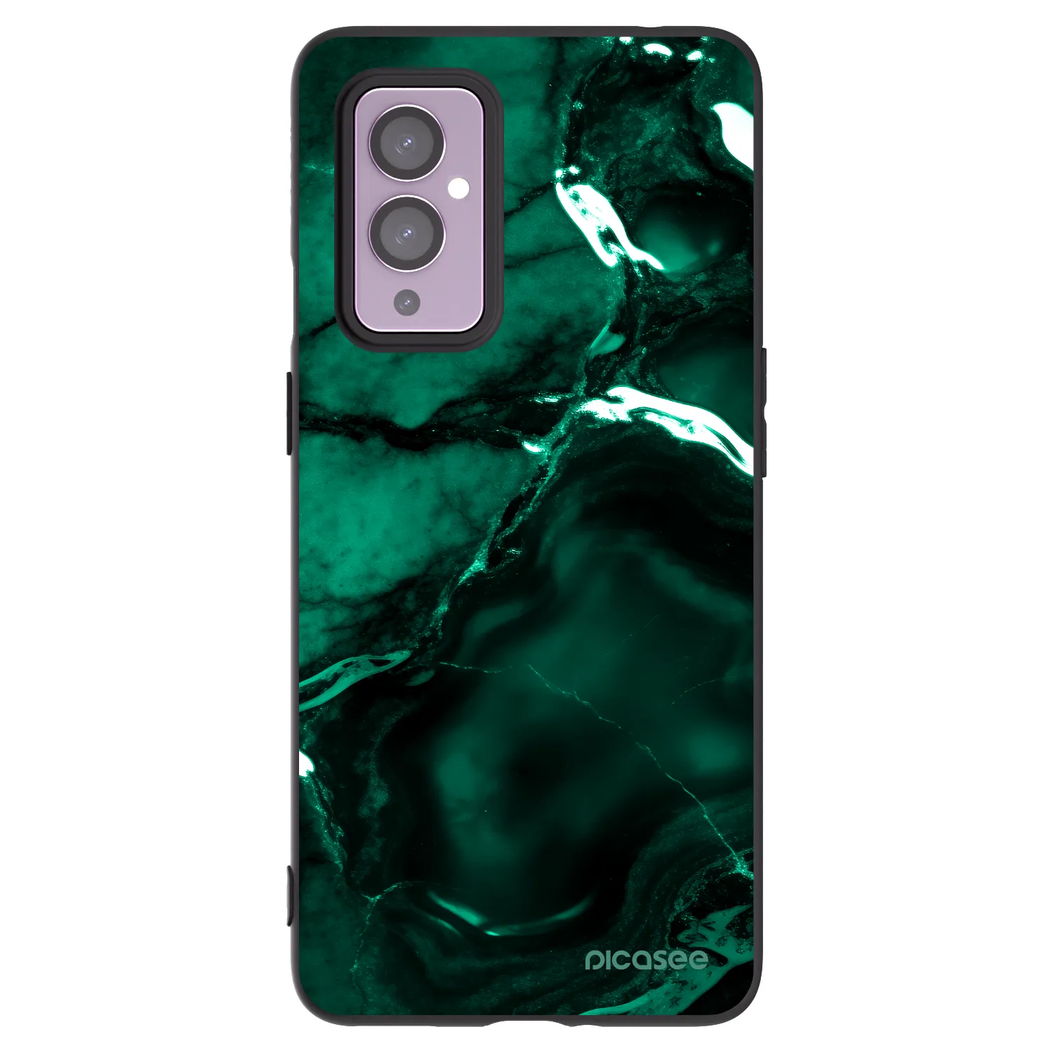 Picasee Μαύρη θήκη σιλικόνης για OnePlus 9 - Dark emerald