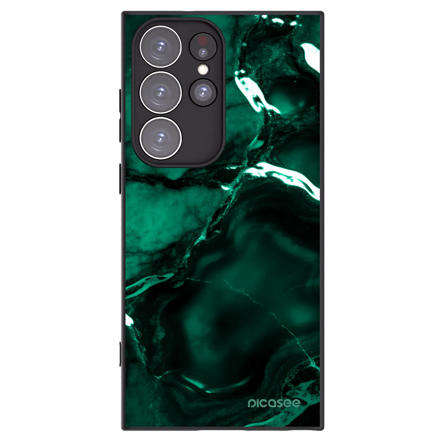 Picasee Μαύρη θήκη σιλικόνης για Samsung Galaxy S23 Ultra 5G - Dark emerald