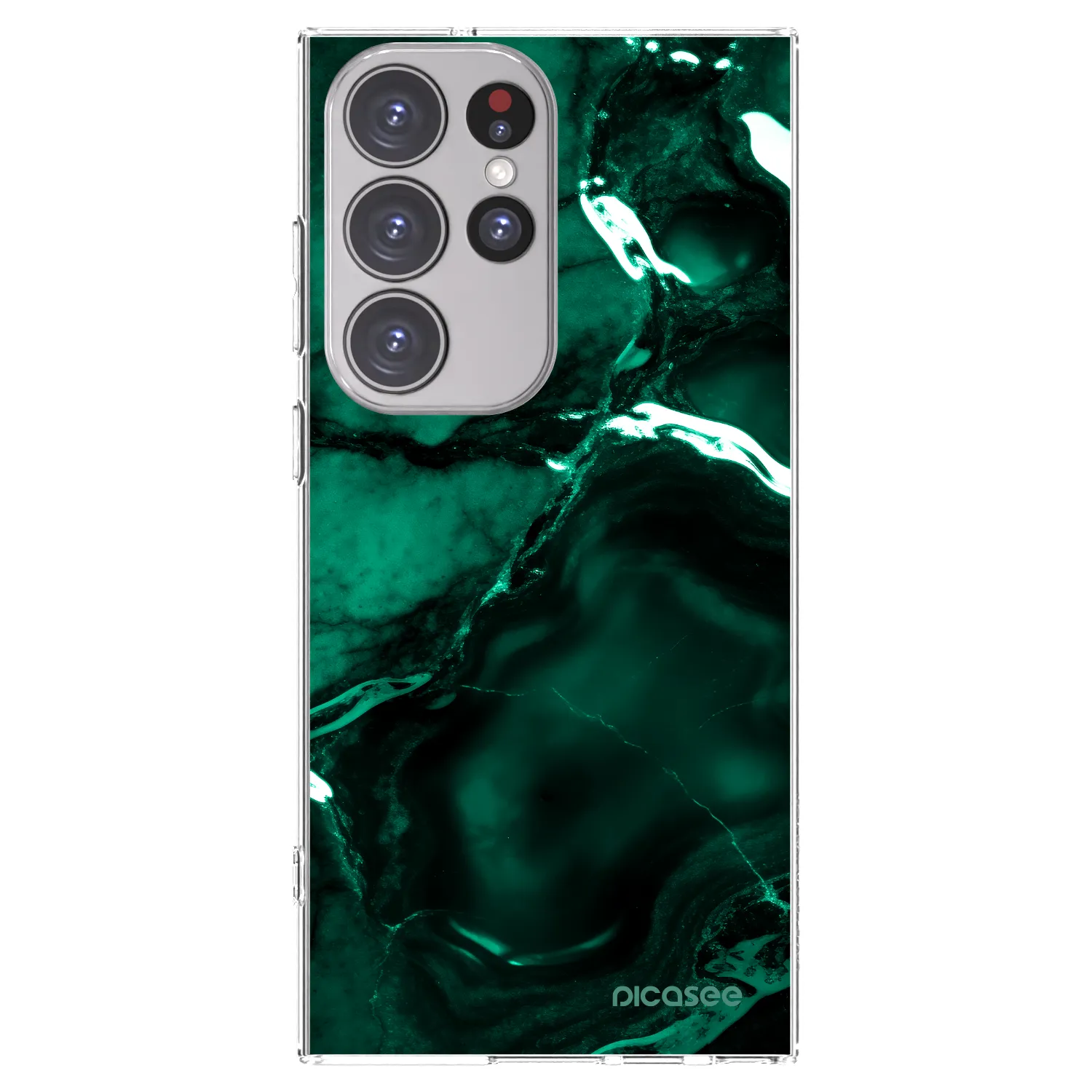 Picasee διαφανής θήκη σιλικόνης Samsung Galaxy S23 Ultra 5G - Dark emerald