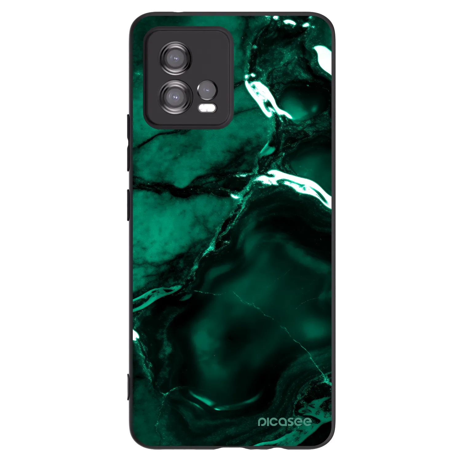 Picasee Μαύρη θήκη σιλικόνης για Motorola Moto G72 - Dark emerald