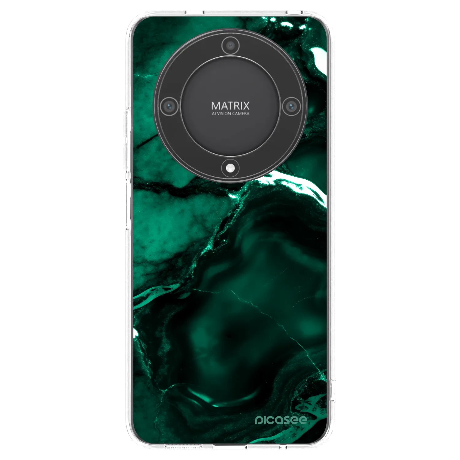 Picasee διαφανής θήκη σιλικόνης Honor Magic5 Lite 5G - Dark emerald