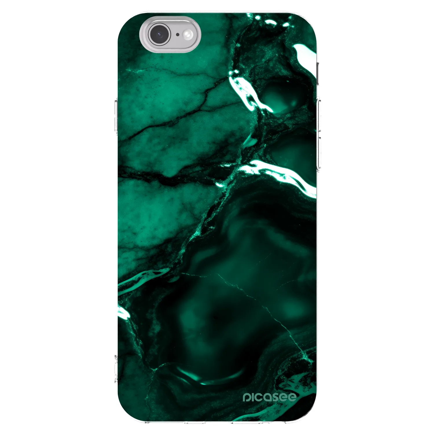 Picasee διαφανής θήκη σιλικόνης Apple iPhone 6/6S - Dark emerald