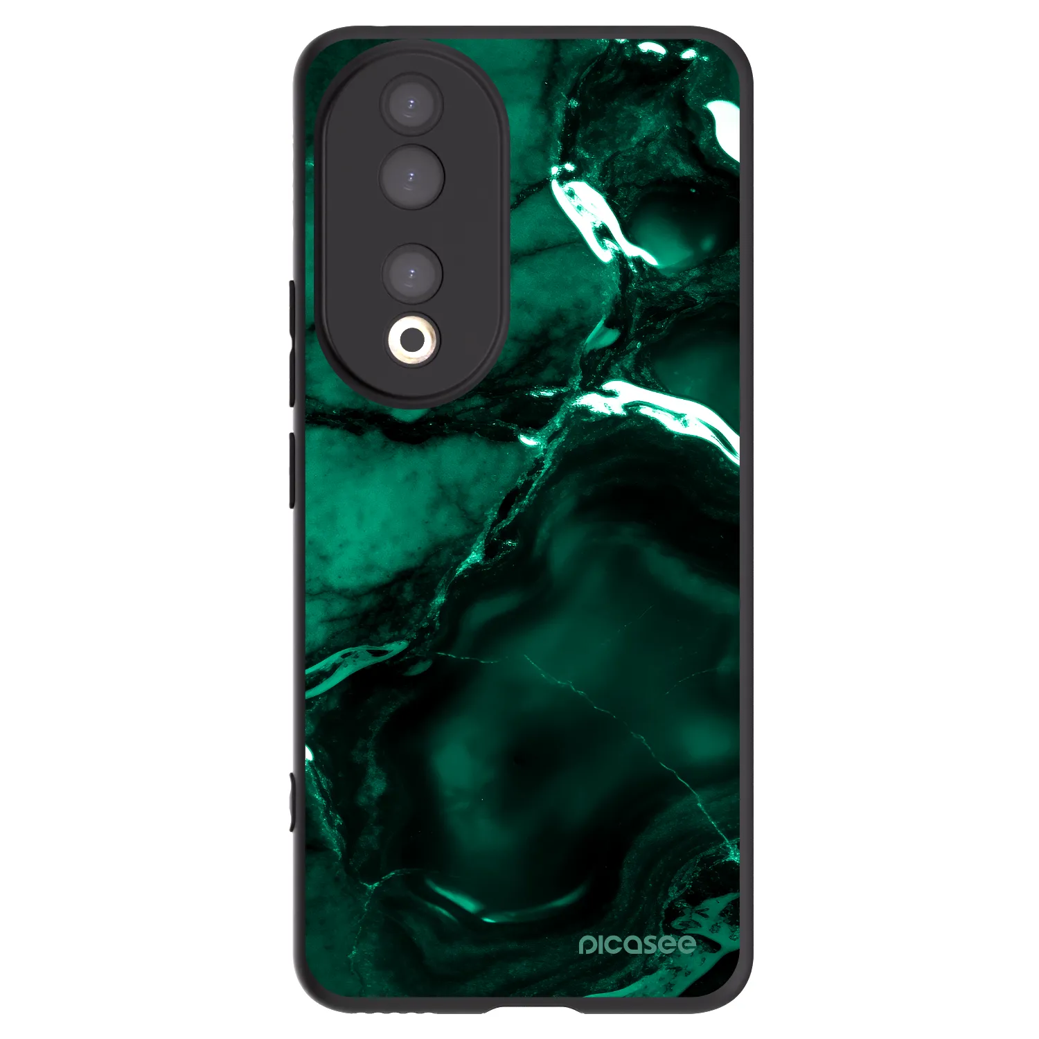 Picasee Μαύρη θήκη σιλικόνης για Honor 90 5G - Dark emerald