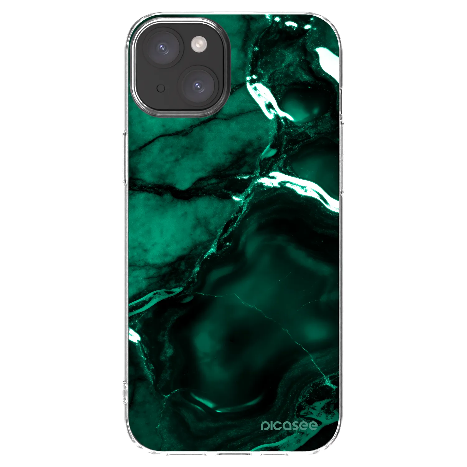 Picasee διαφανής θήκη σιλικόνης Apple iPhone 15 Plus - Dark emerald
