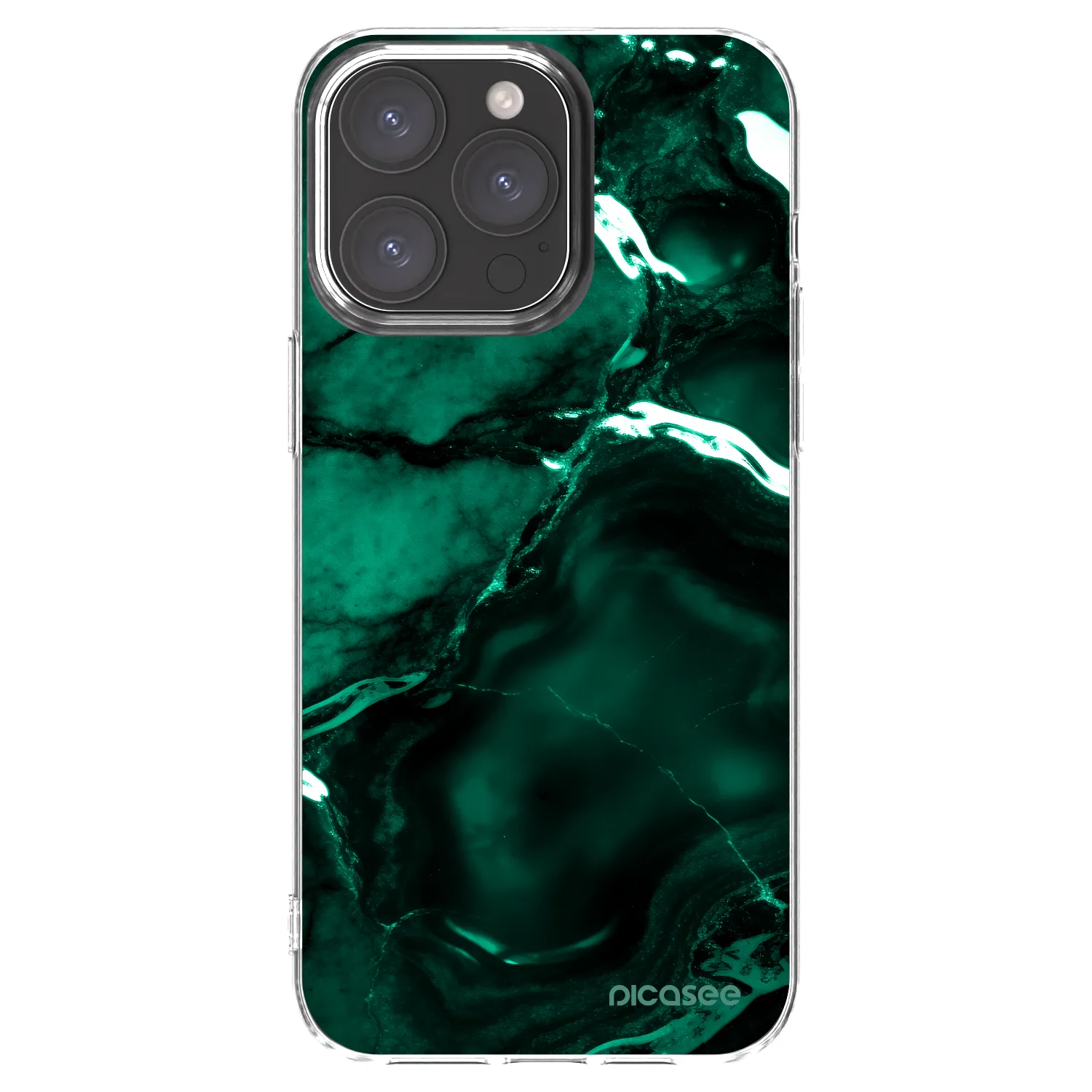 Picasee διαφανής θήκη σιλικόνης Apple iPhone 15 Pro Max - Dark emerald